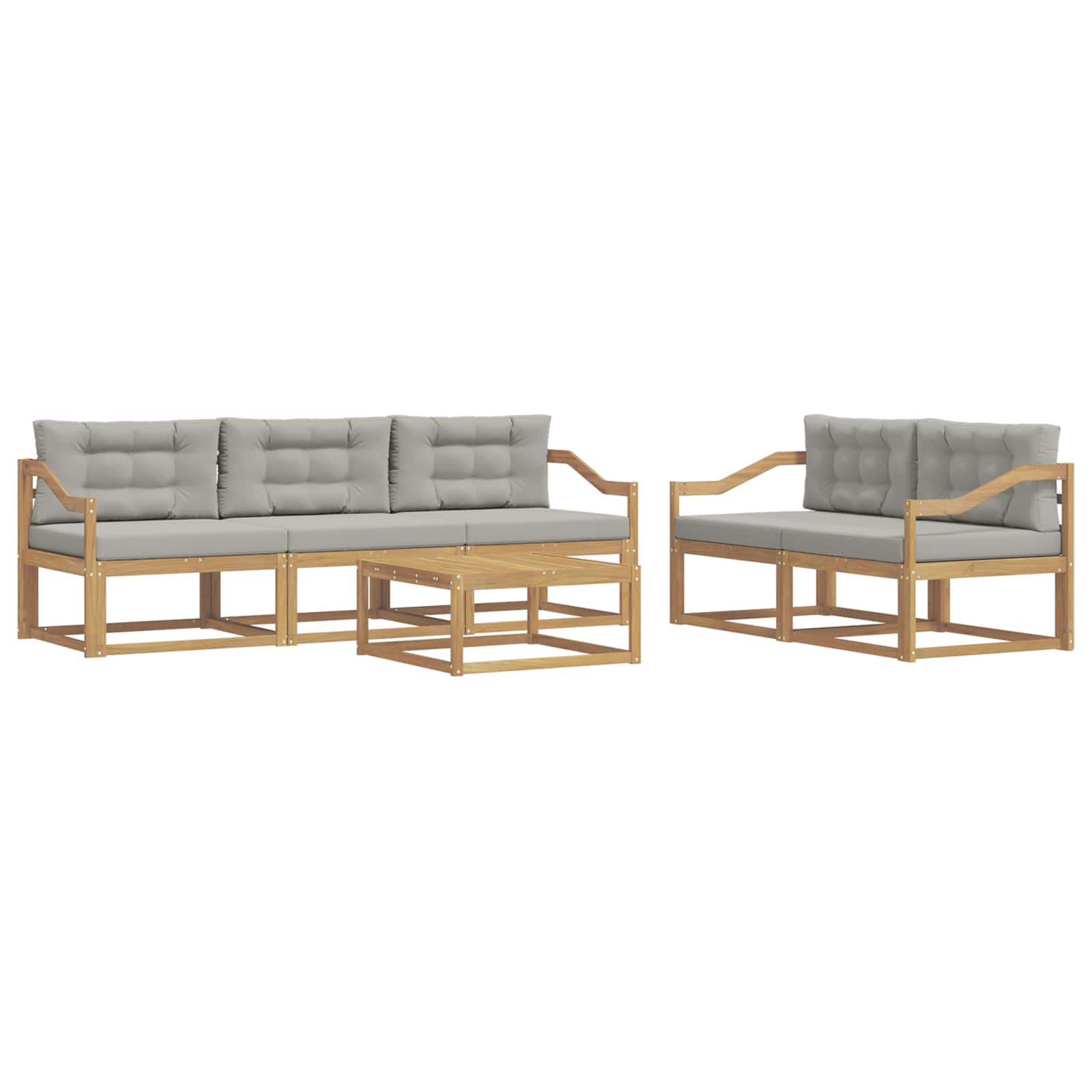 Set vanjskih sofa s jastukom 6 pcs Bijela i svjetlosiva
