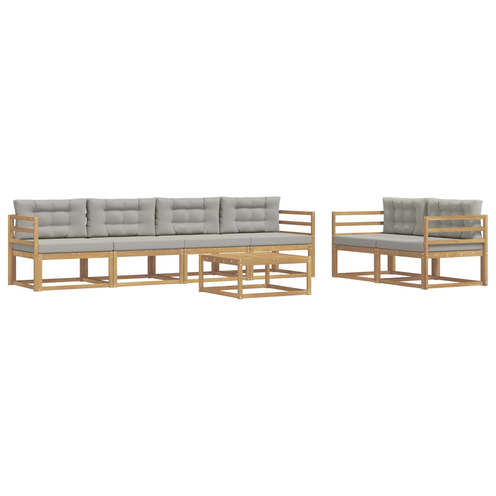 Set vanjskih sofa s jastukom 6 pcs Bijela i svjetlosiva