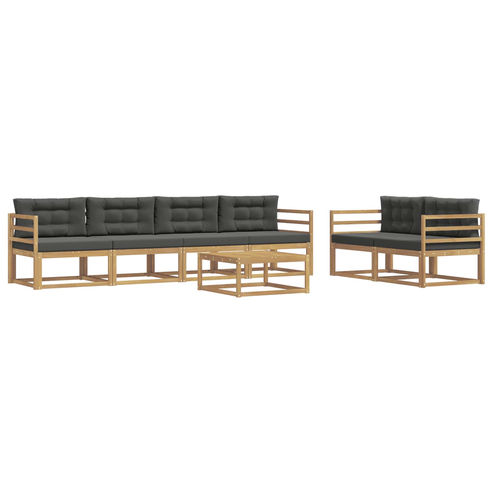 Set vanjskih sofa s jastukom 6 pcs Bijela i antracit