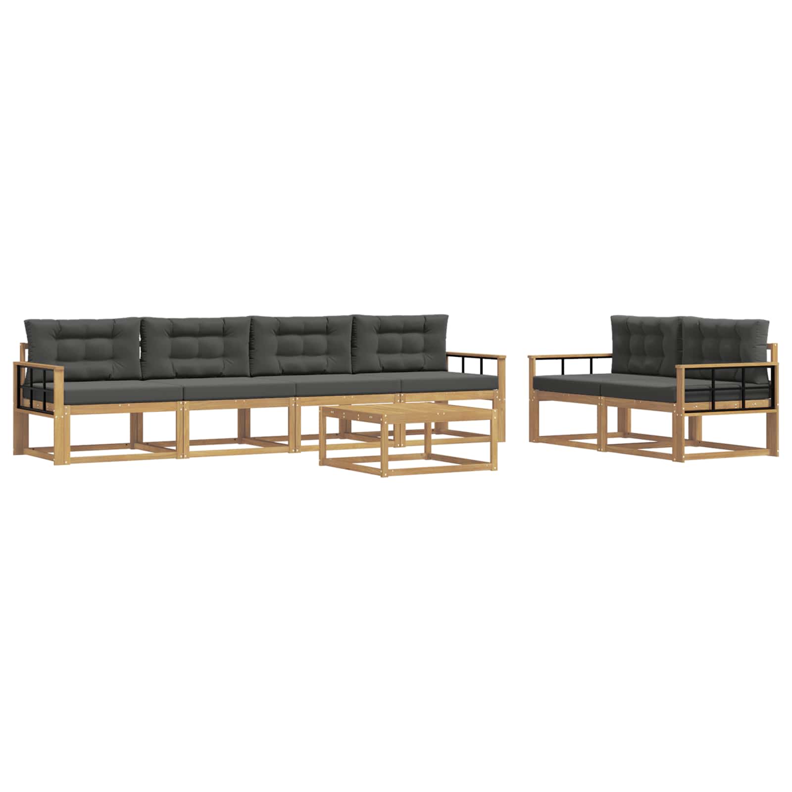 Set vanjskih sofa s jastukom 6 pcs Bijela i antracit