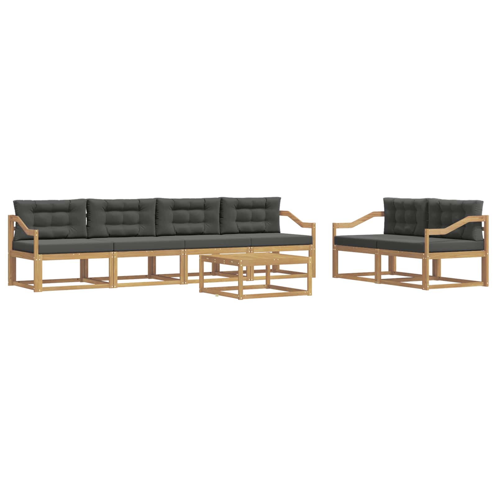 Set vanjskih sofa s jastukom 6 pcs Bijela i antracit