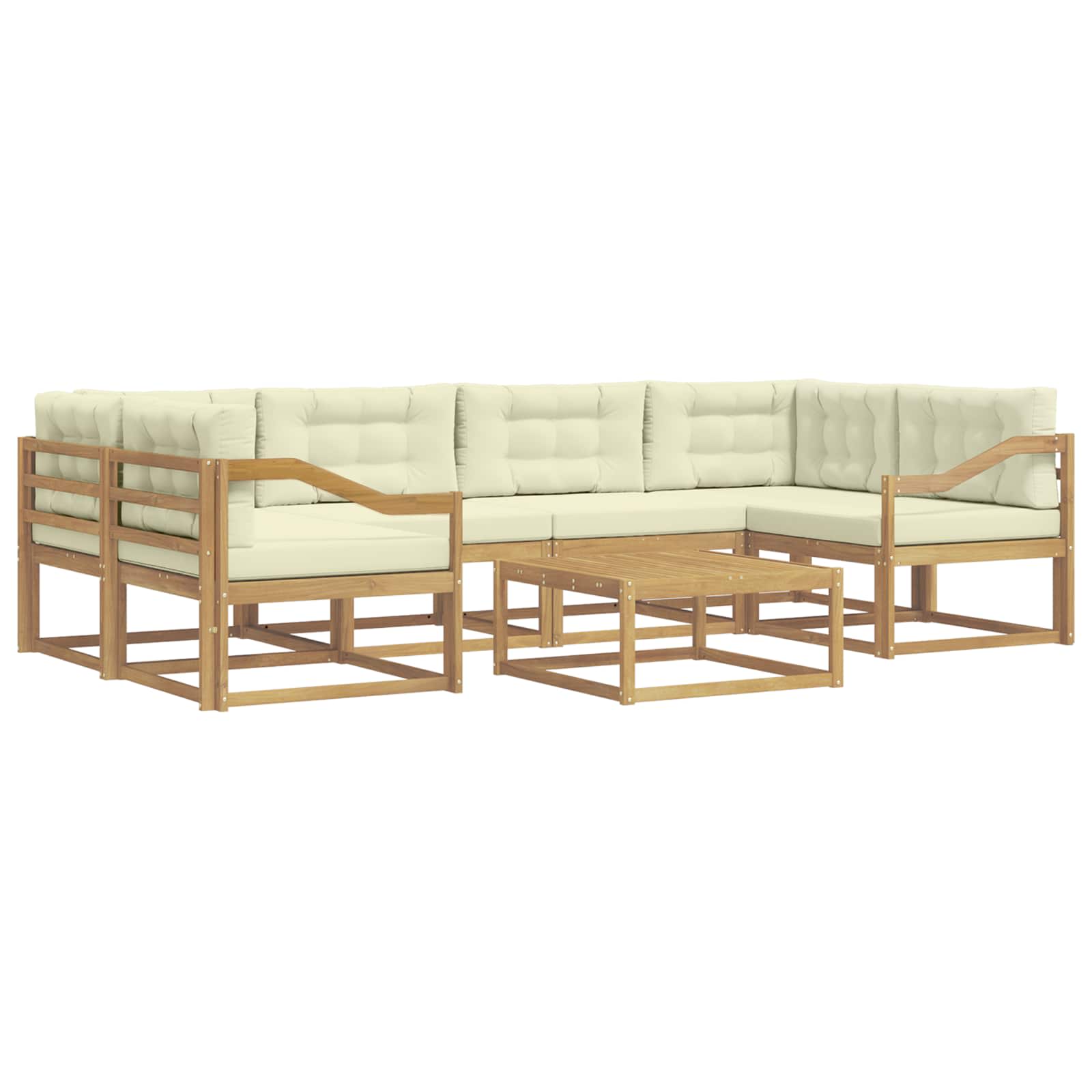 Set vanjskih sofa s jastukom 5 pcs Bijela i krem