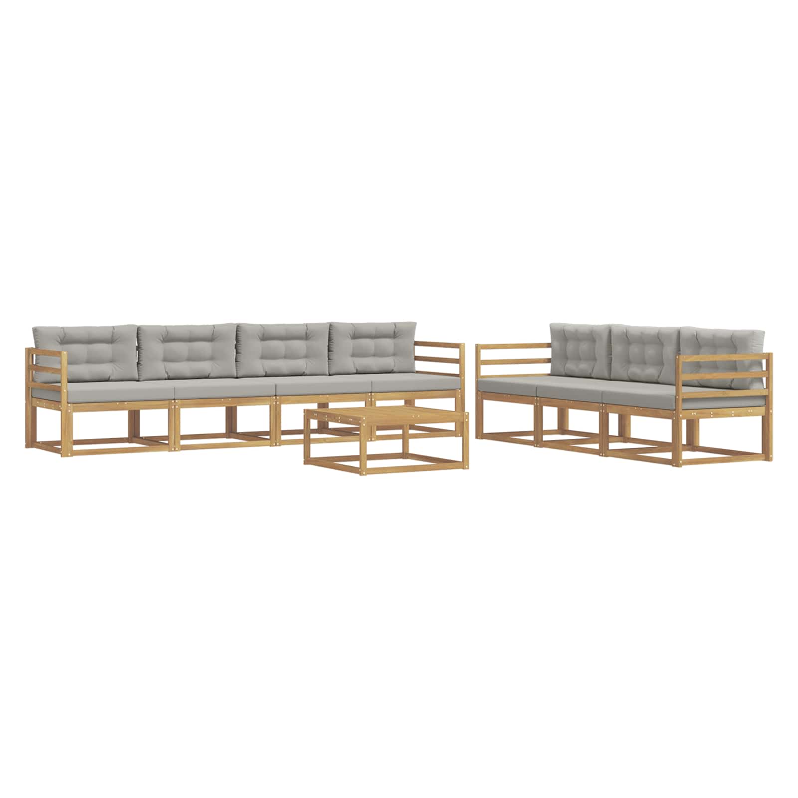 Set vanjskih sofa s jastukom 7 pcs Bijela i svjetlosiva