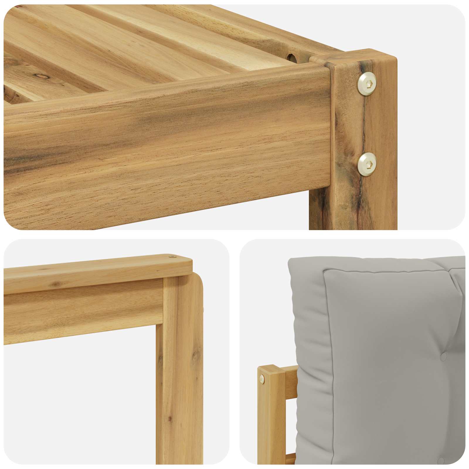 Set vanjskih sofa s jastukom 7 pcs Bijela i svjetlosiva