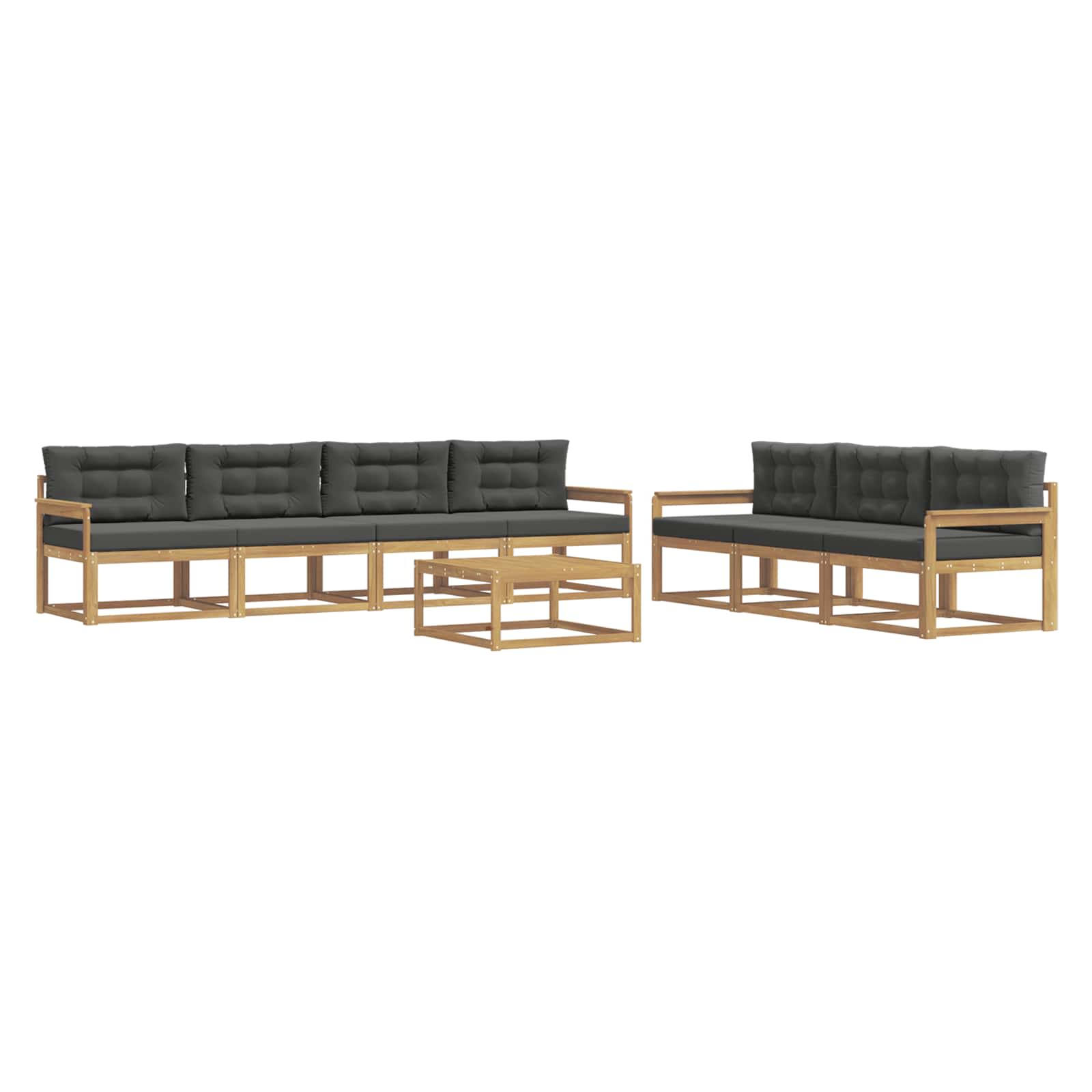 Set vanjskih sofa s jastukom 7 pcs Bijela i antracit