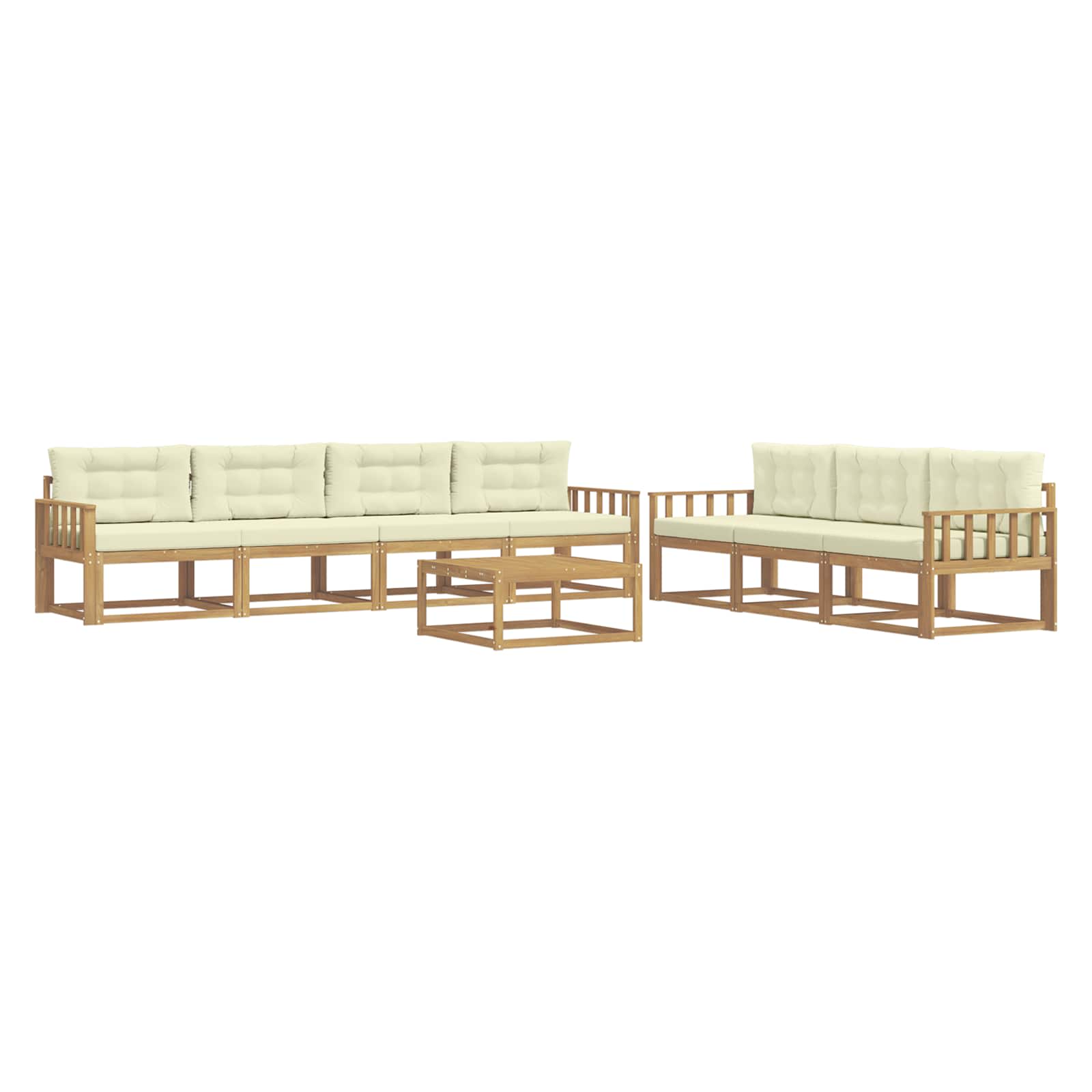 Set vanjskih sofa s jastukom 7 pcs Bijela i krem