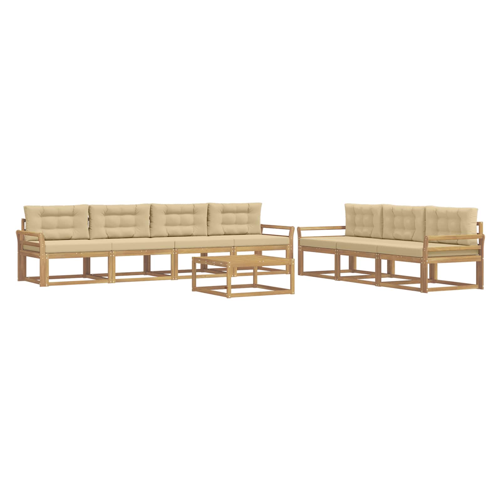 Set vanjskih sofa s jastukom 7 pcs Bijela i bež