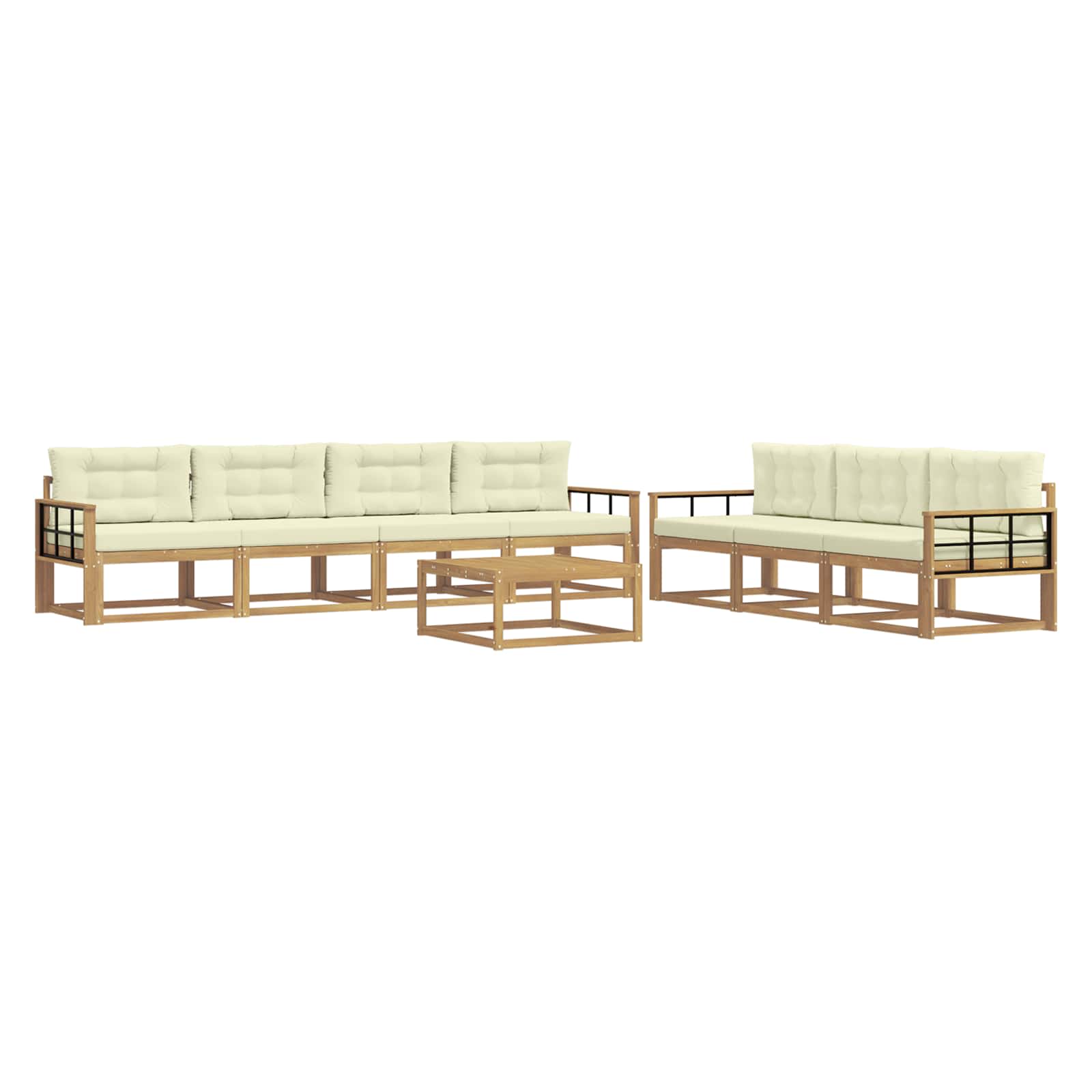 Set vanjskih sofa s jastukom 7 pcs Bijela i krem