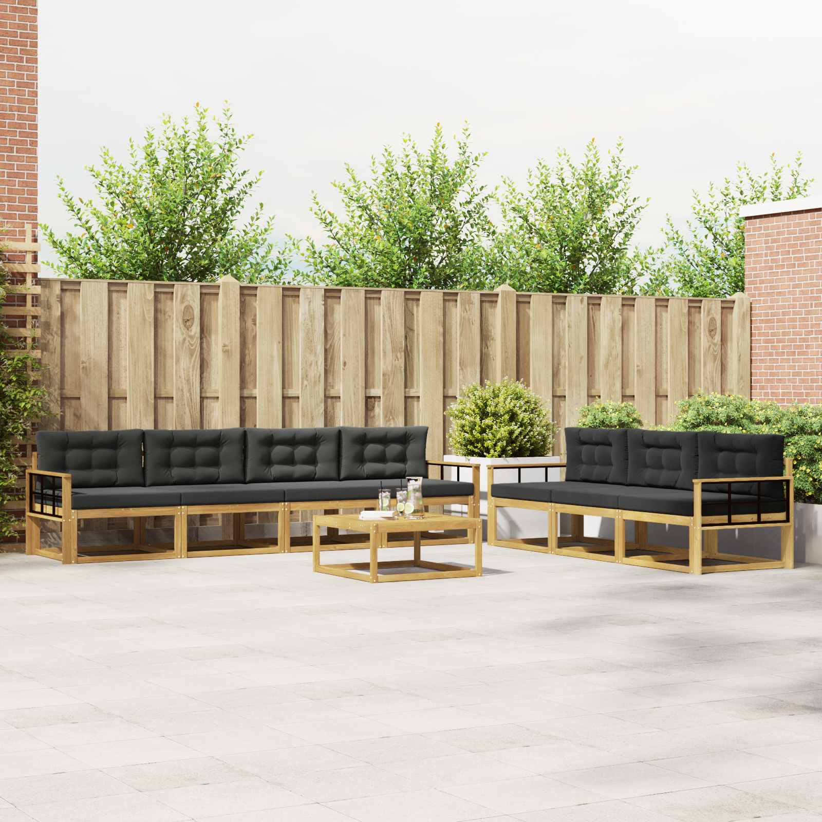 Set vanjskih sofa s jastukom 7 pcs Bijela i antracit