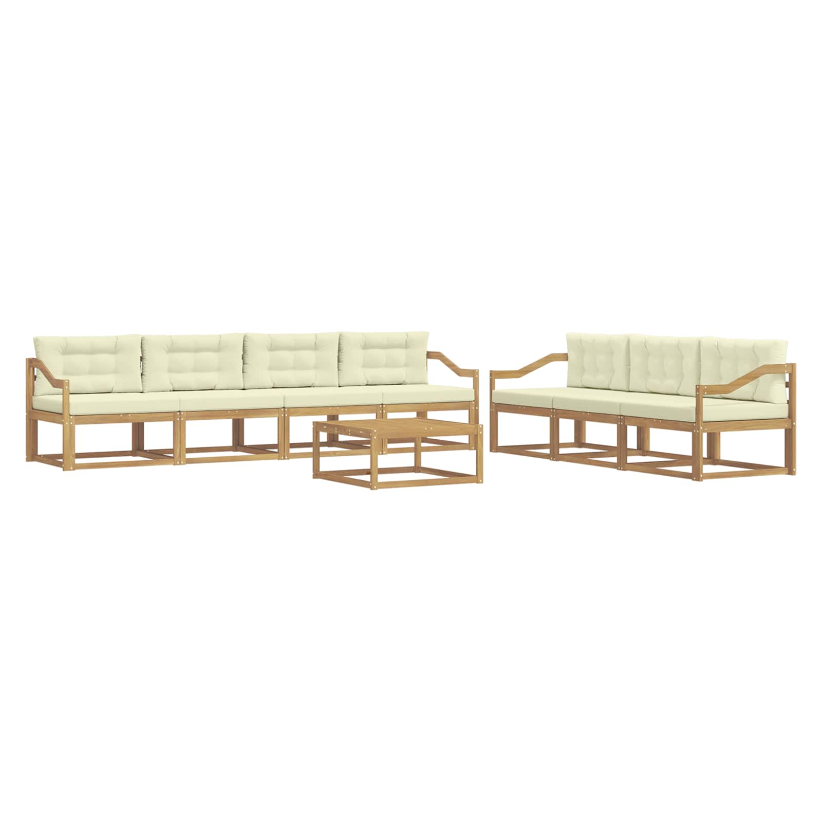 Set vanjskih sofa s jastukom 7 pcs Bijela i krem