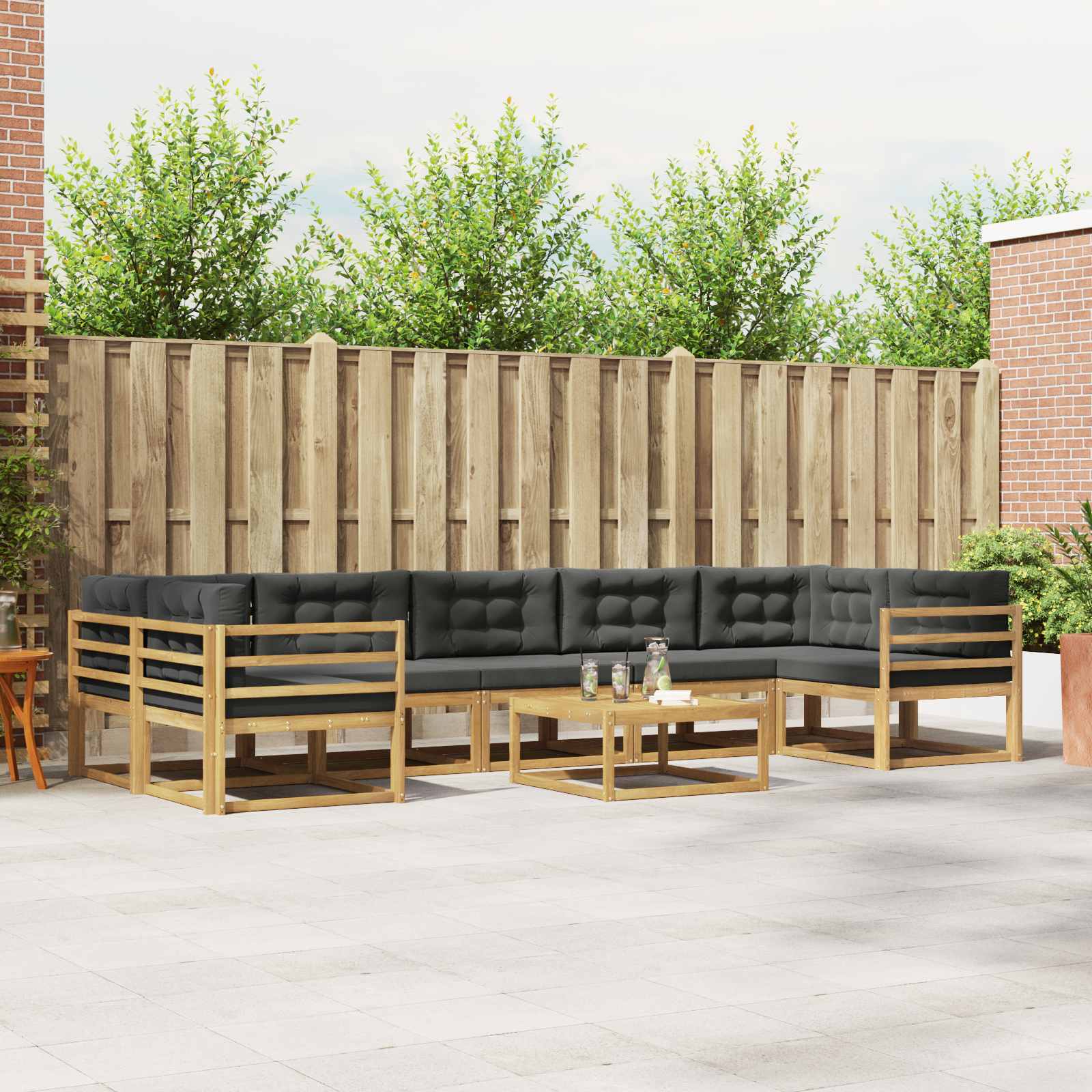Set vanjskih sofa s jastukom 6 pcs Bijela i antracit