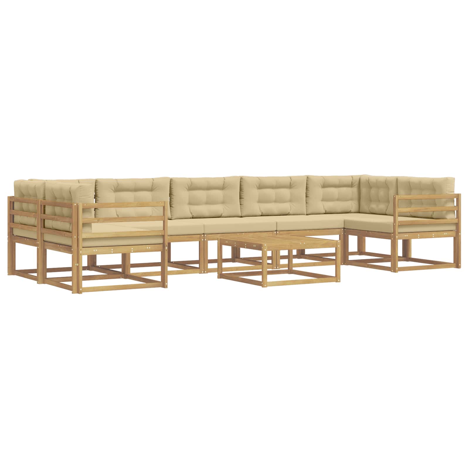 Set vanjskih sofa s jastukom 6 pcs Bijela i bež