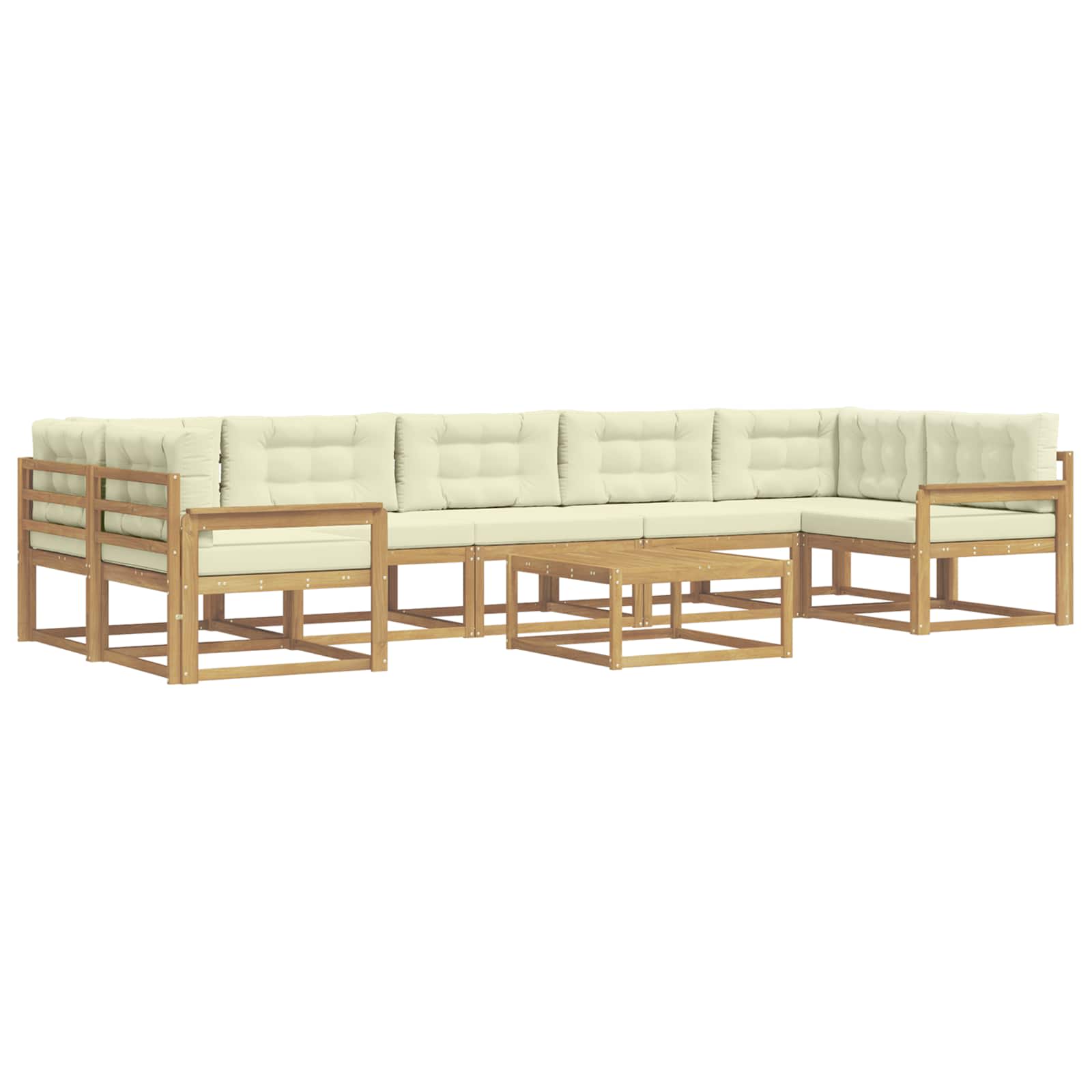 Set vanjskih sofa s jastukom 6 pcs Bijela i krem