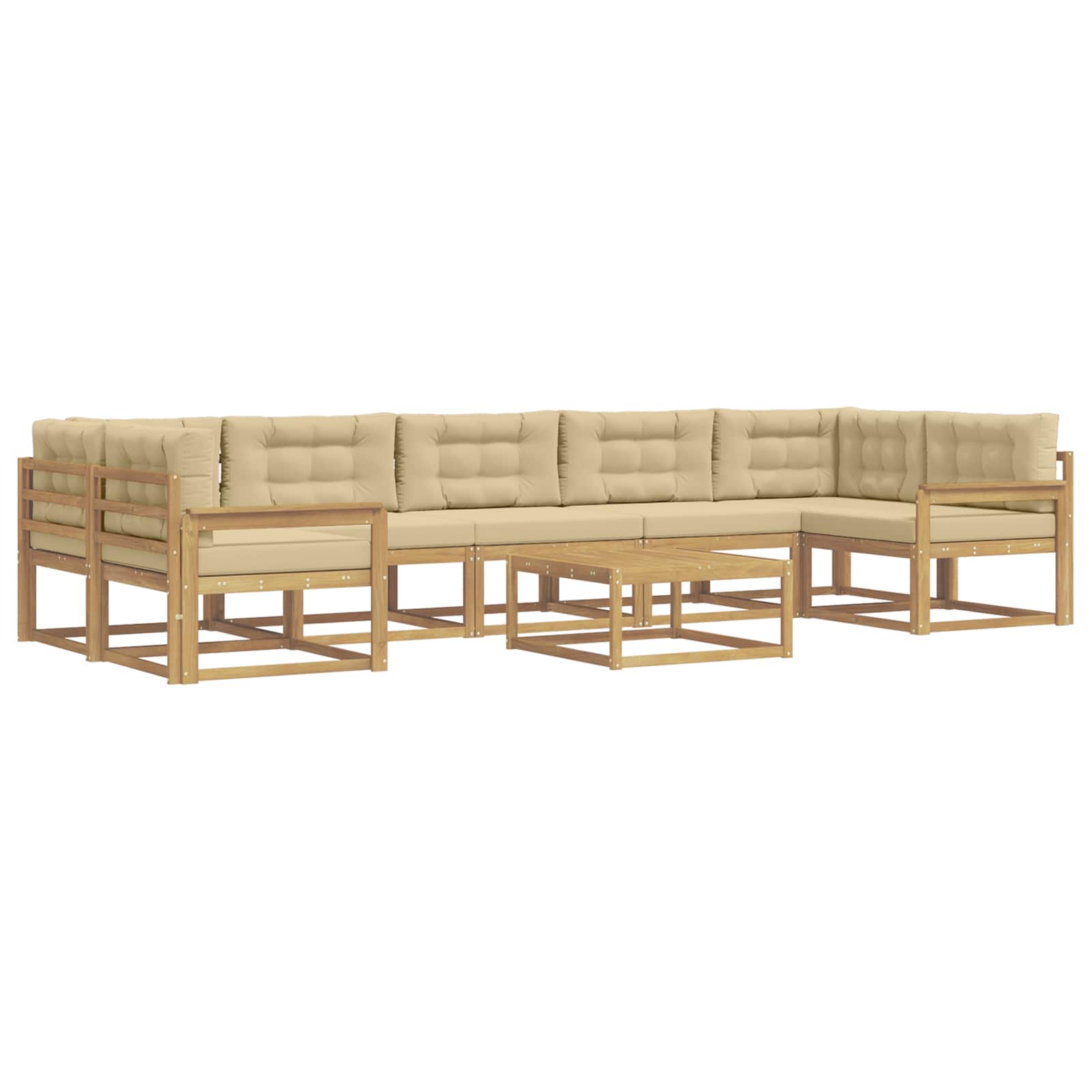 Set vanjskih sofa s jastukom 6 pcs Bijela i bež