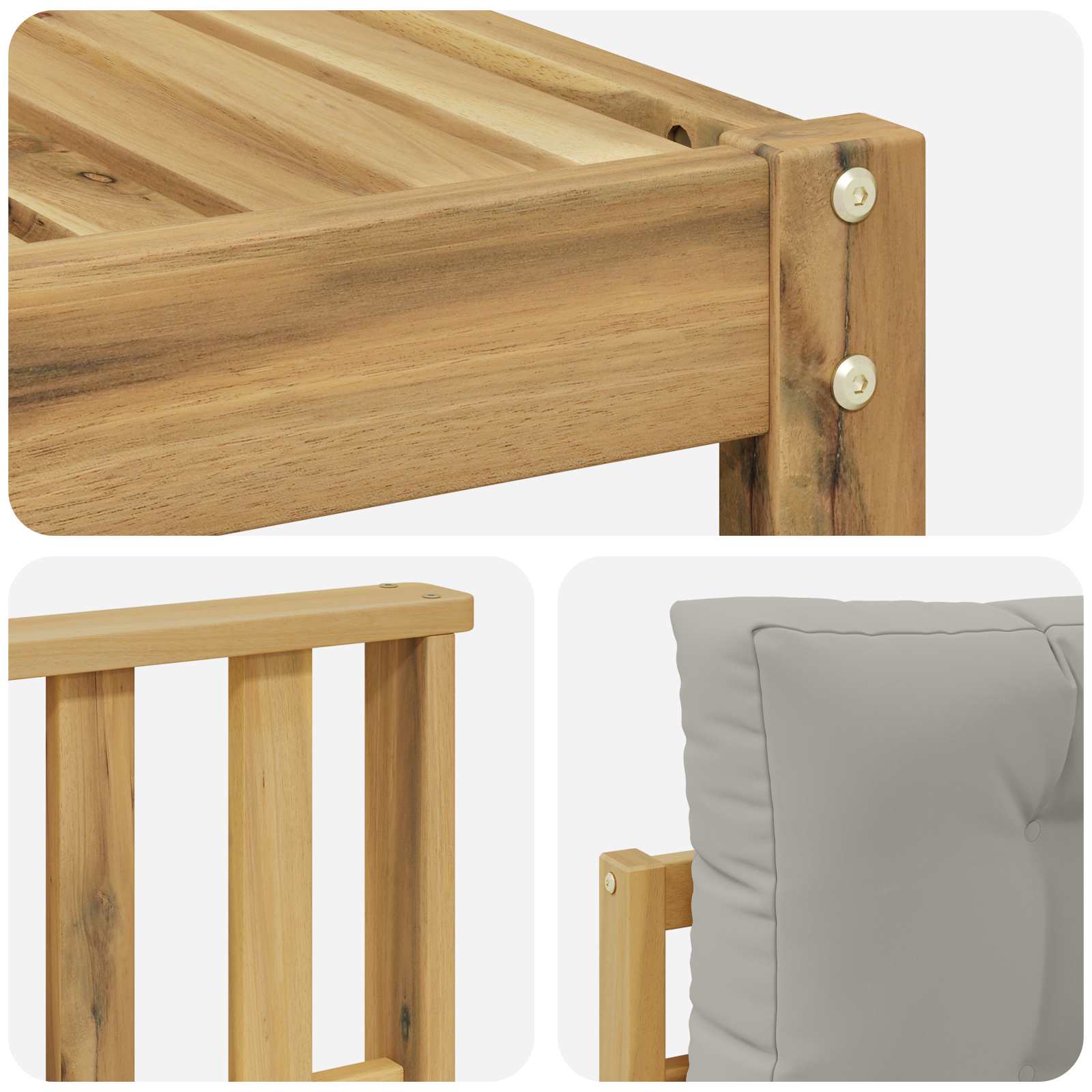 Set vanjskih sofa s jastukom 6 pcs Bijela i svjetlosiva