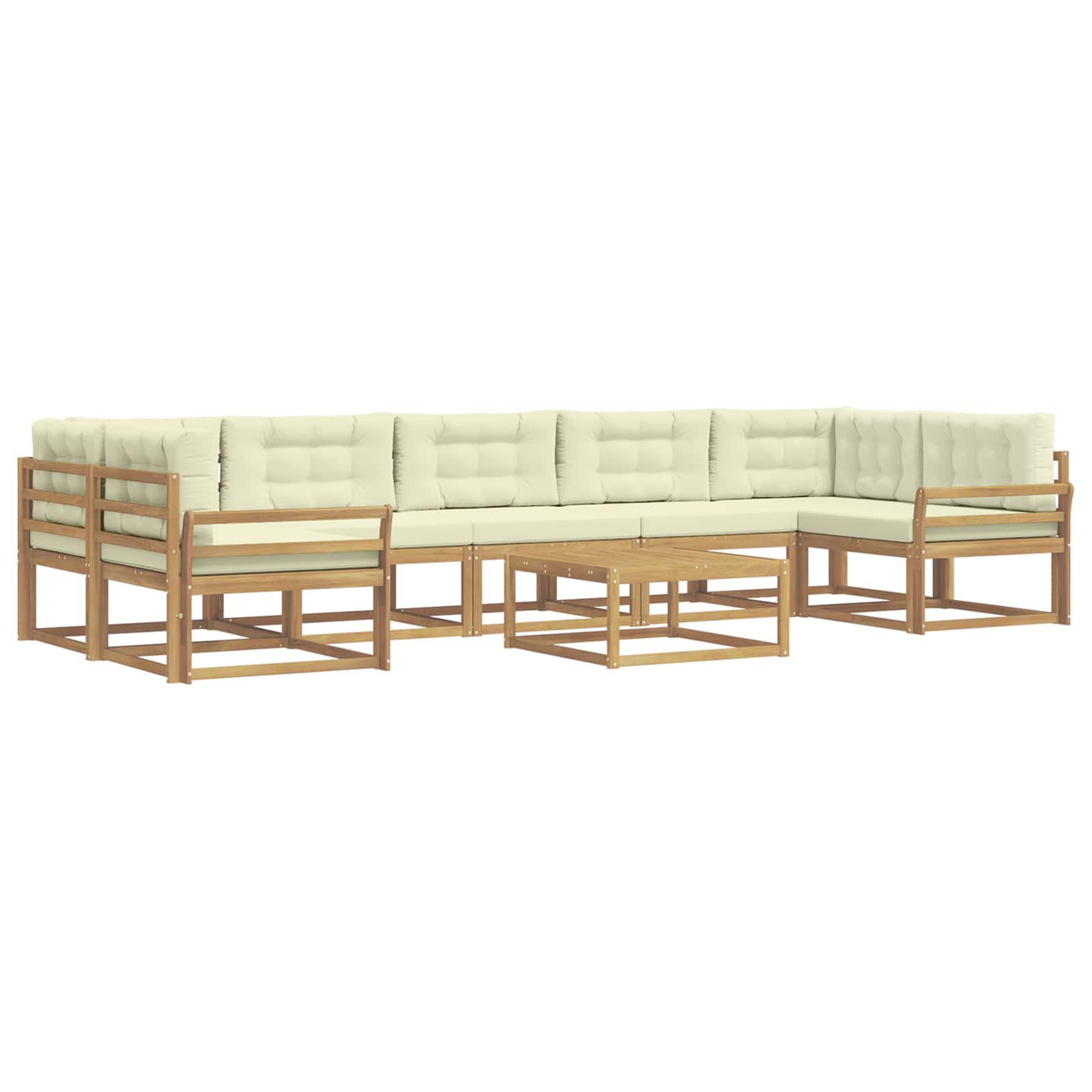 Set vanjskih sofa s jastukom 6 pcs Bijela i krem