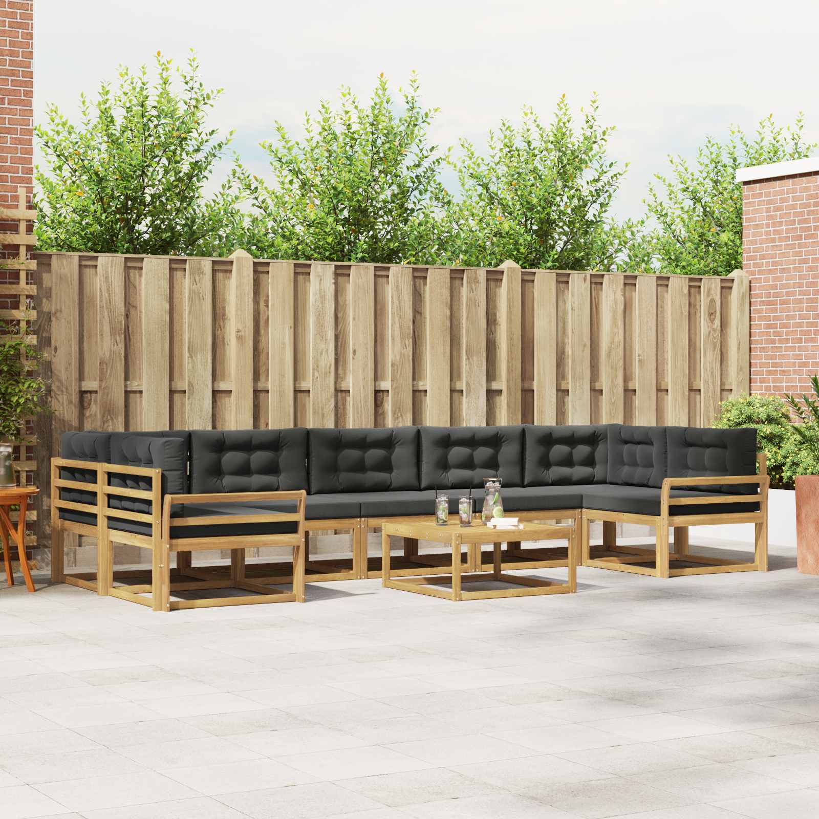 Set vanjskih sofa s jastukom 6 pcs Bijela i antracit