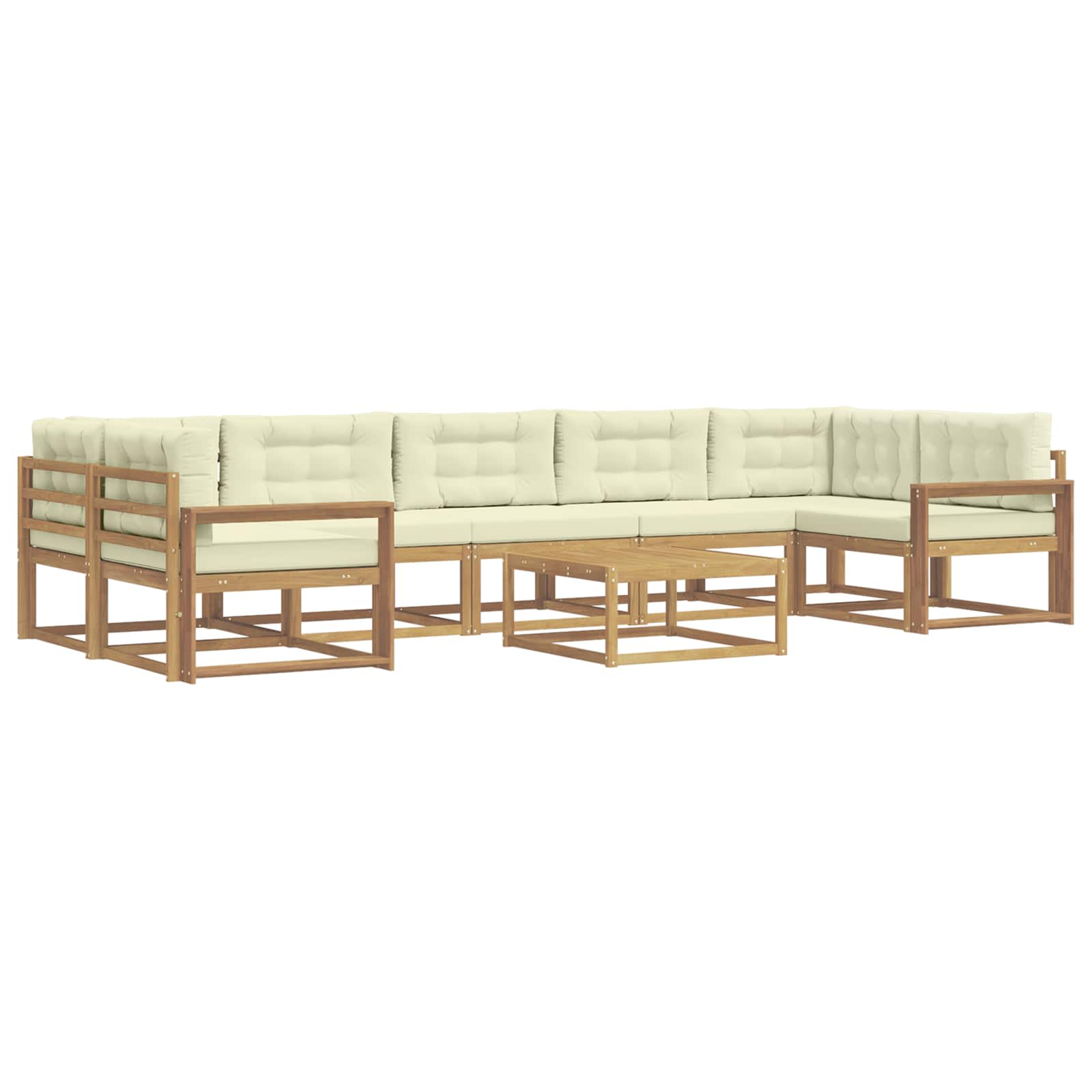 Set vanjskih sofa s jastukom 6 pcs Bijela i krem