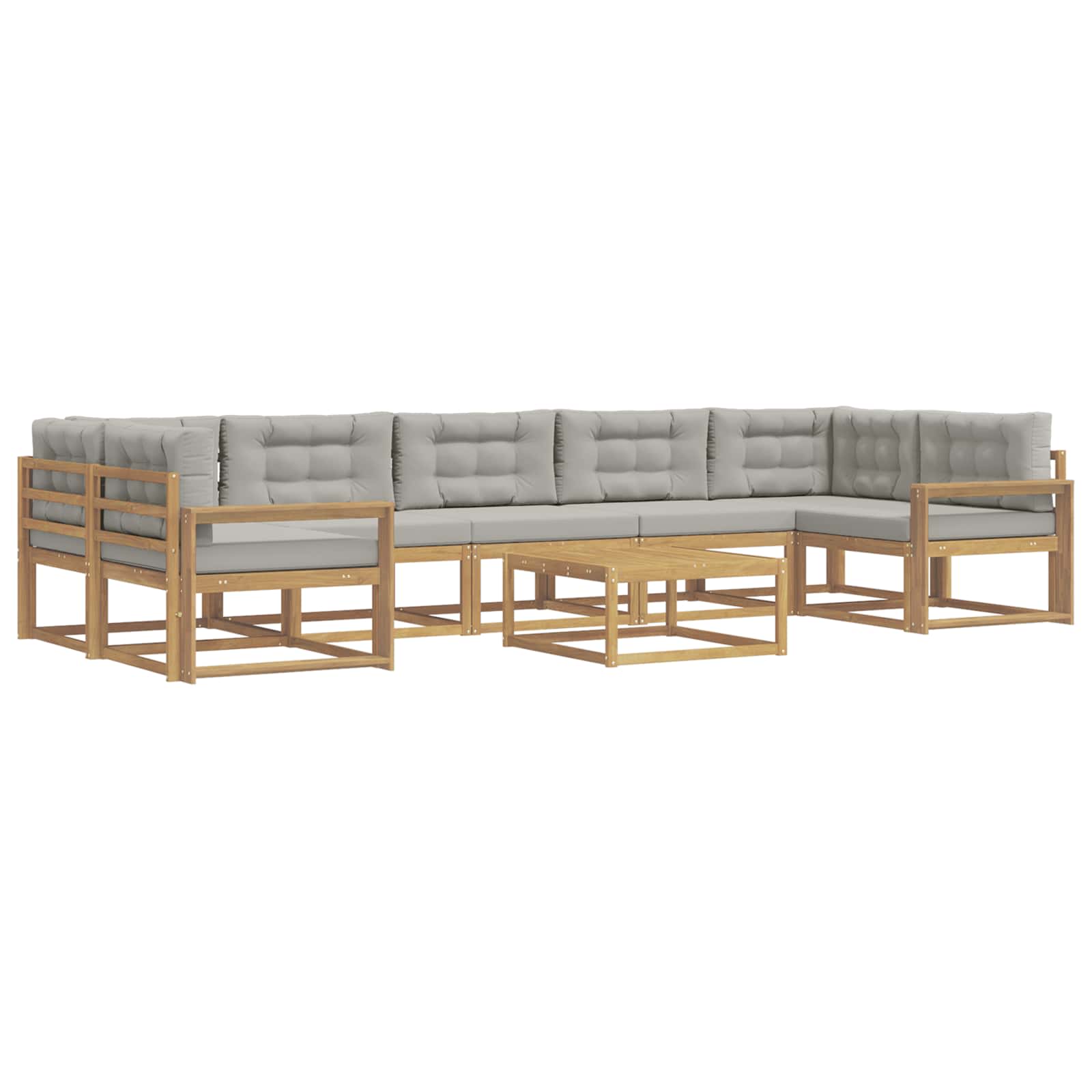 Set vanjskih sofa s jastukom 6 pcs Bijela i svjetlosiva