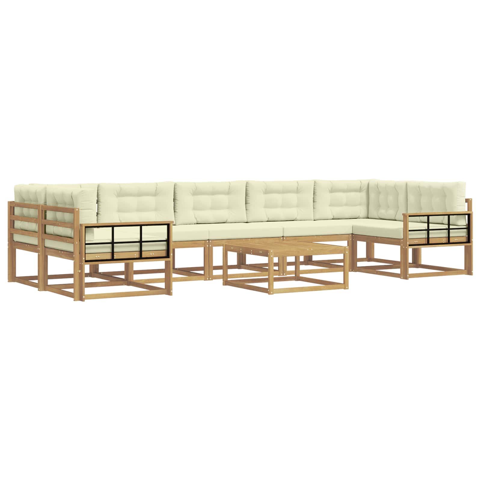Set vanjskih sofa s jastukom 6 pcs Bijela i krem