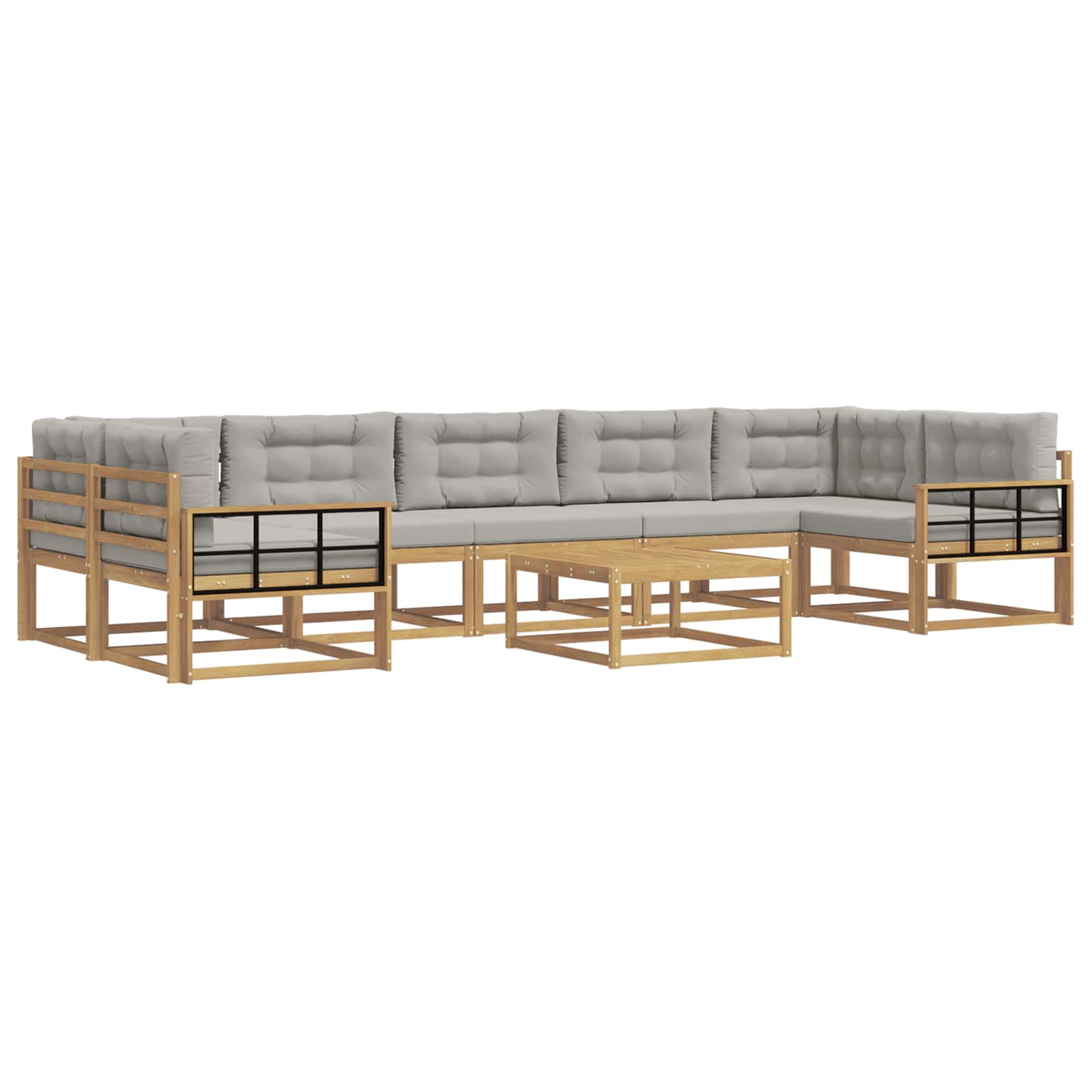Set vanjskih sofa s jastukom 6 pcs Bijela i svjetlosiva