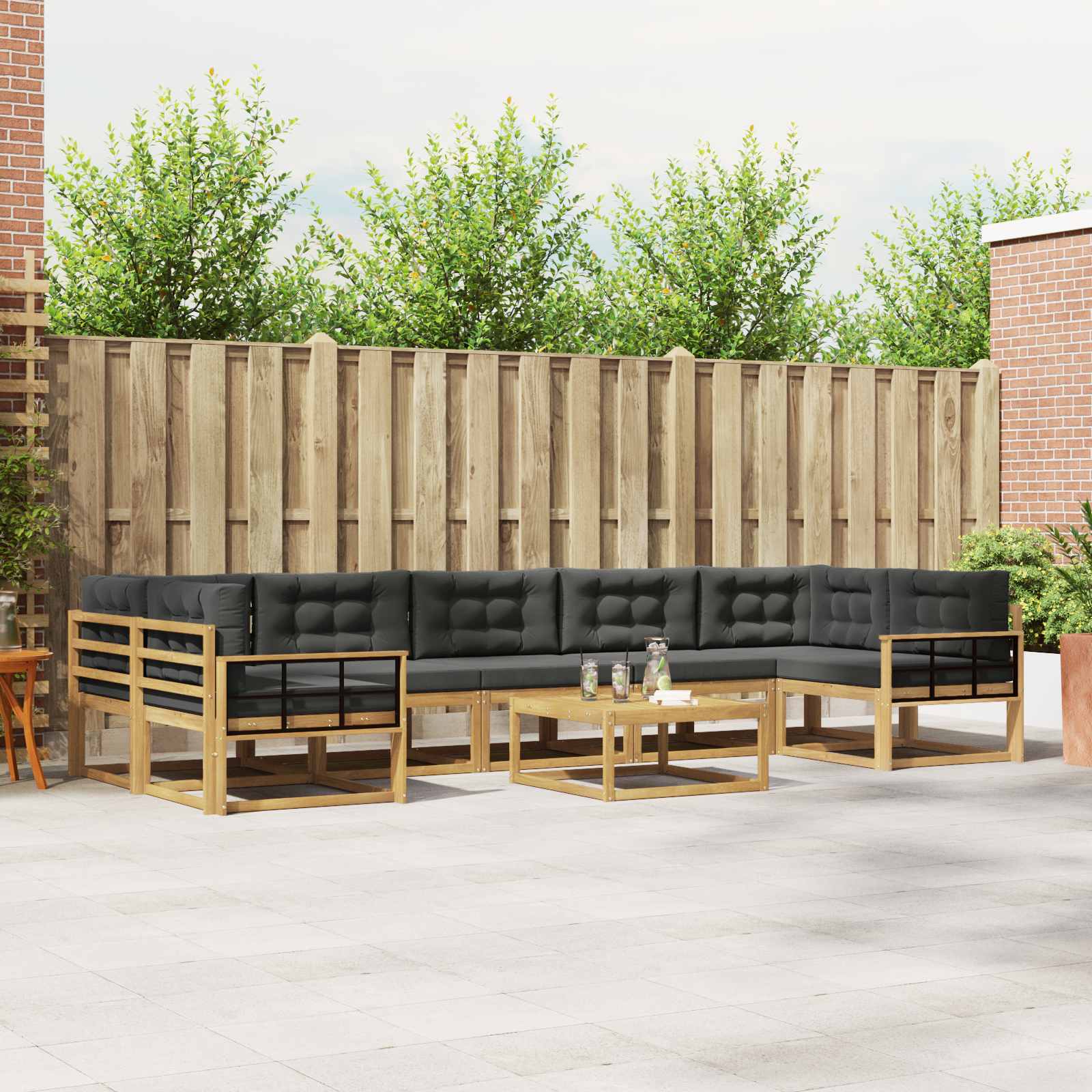 Set vanjskih sofa s jastukom 6 pcs Bijela i antracit