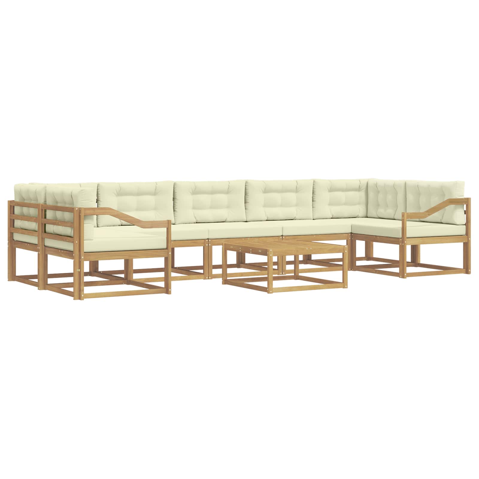 Set vanjskih sofa s jastukom 6 pcs Bijela i krem