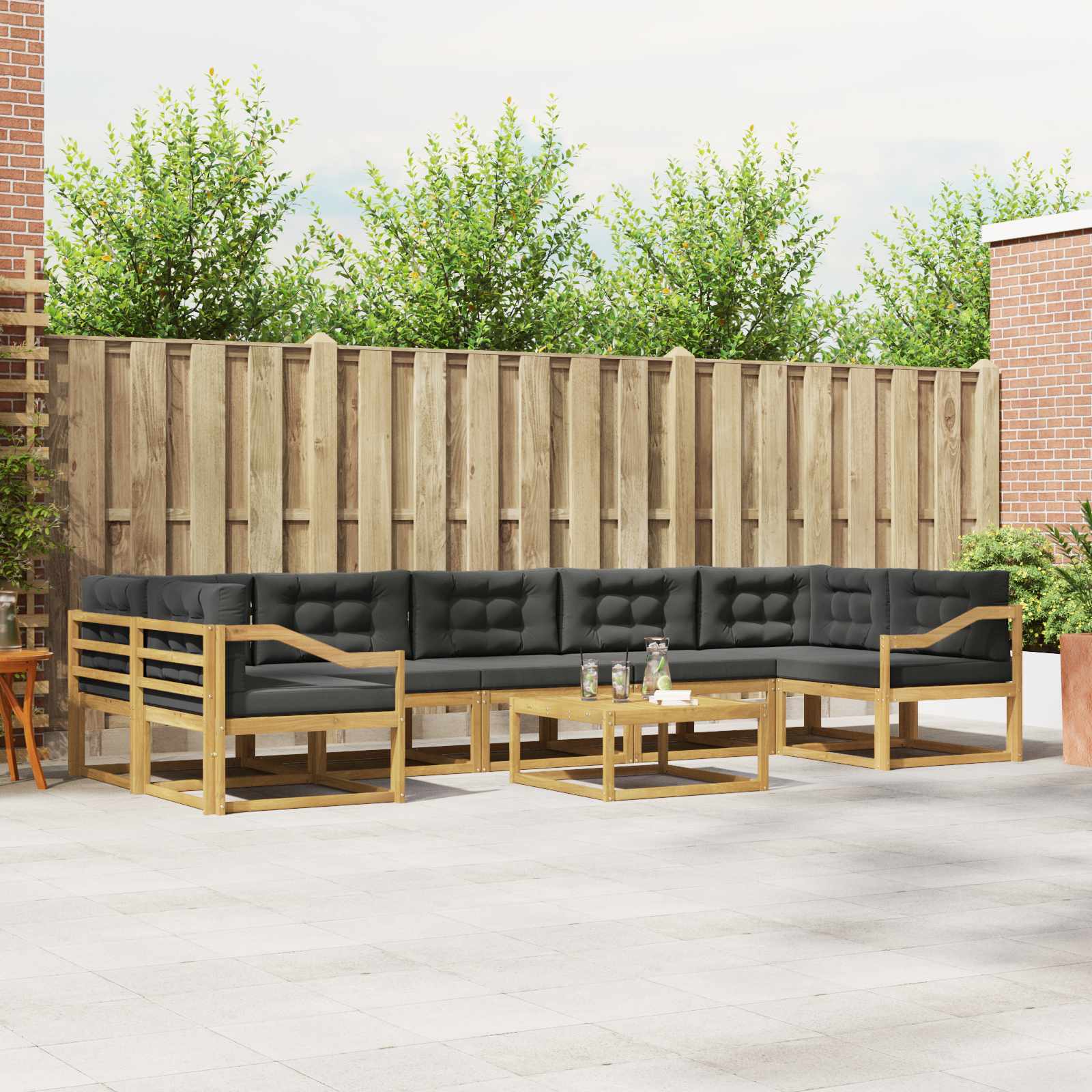 Set vanjskih sofa s jastukom 6 pcs Bijela i antracit