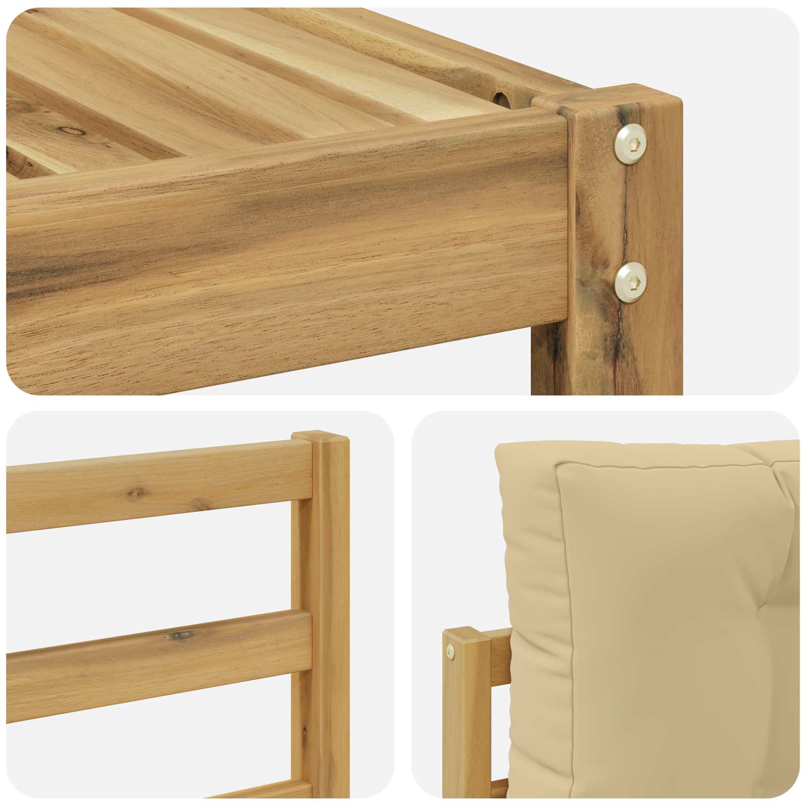 Set vanjskih sofa 9 pcs Bijela i bež 79 x 79 x 37 cm Poliester