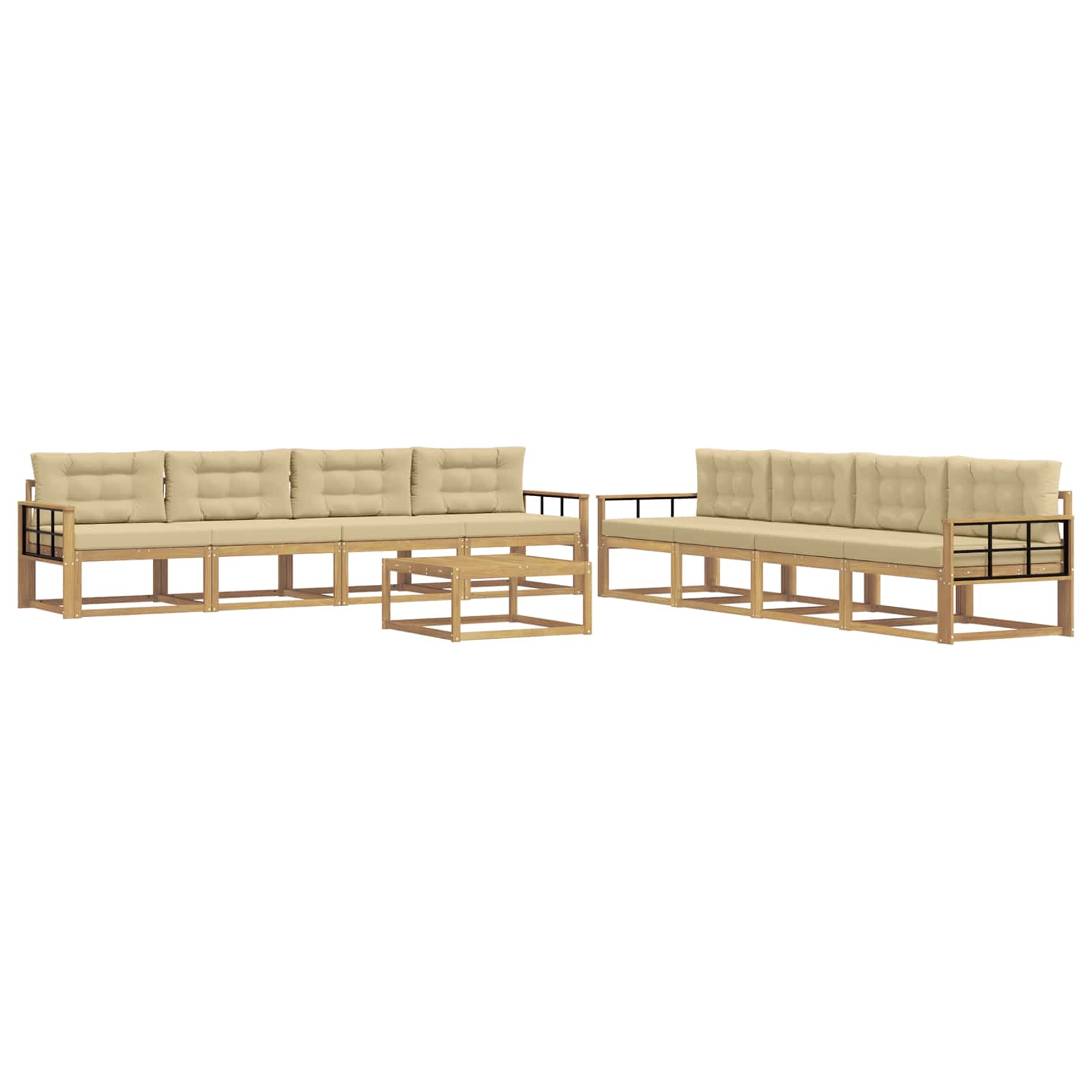 Set vanjskih sofa 9 pcs Bijela i bež 79 x 79 x 37 cm Poliester