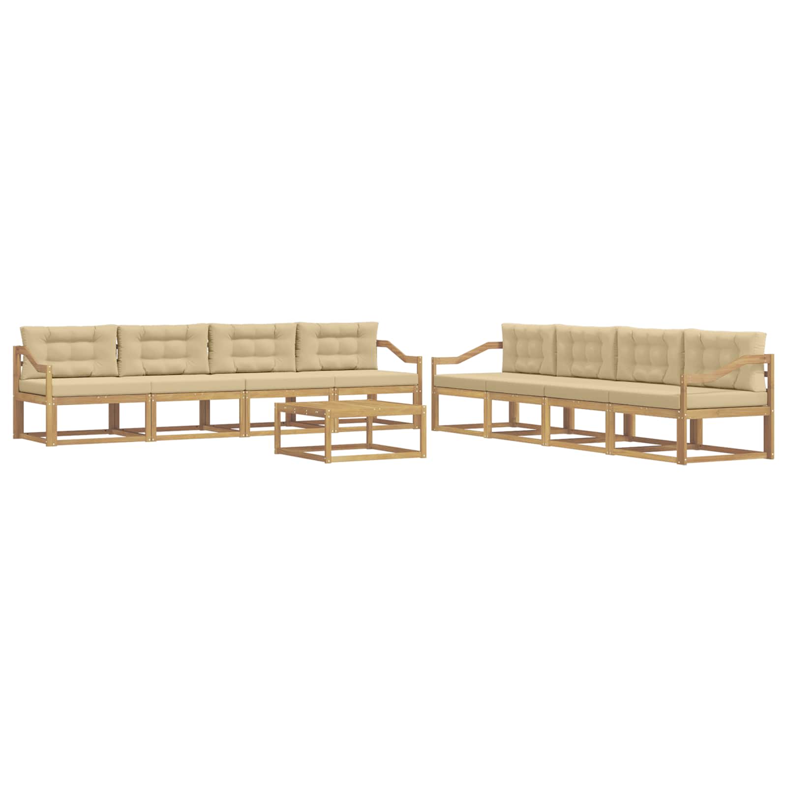 Set vanjskih sofa 9 pcs Bijela i bež 79 x 79 x 37 cm Poliester