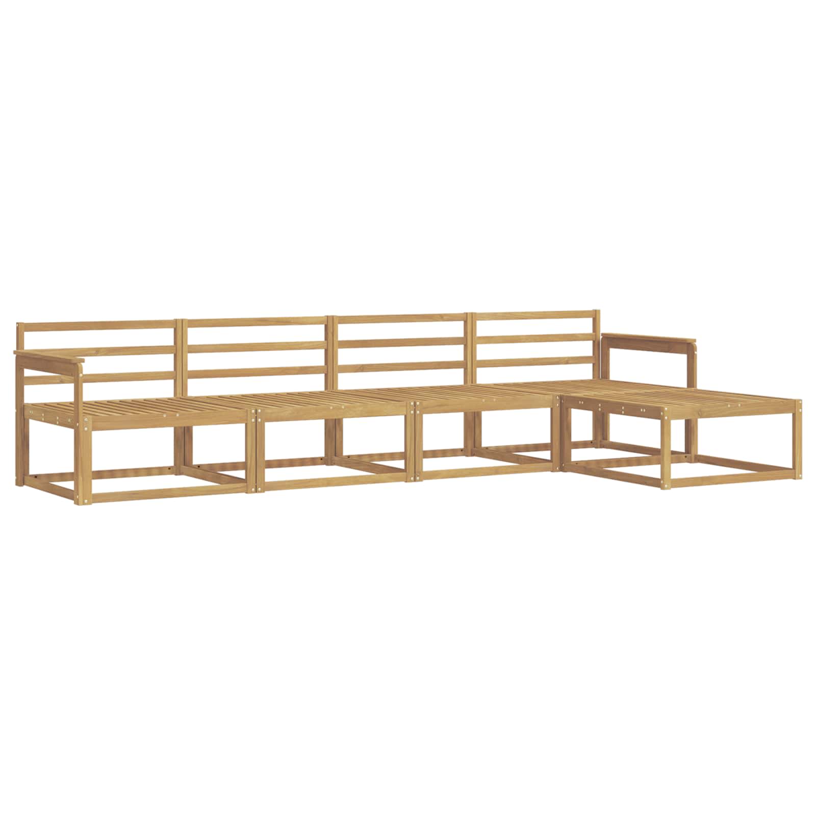Set vanjskih sofa 5 pcs Bijela 329 x 162,5 x 73 cm