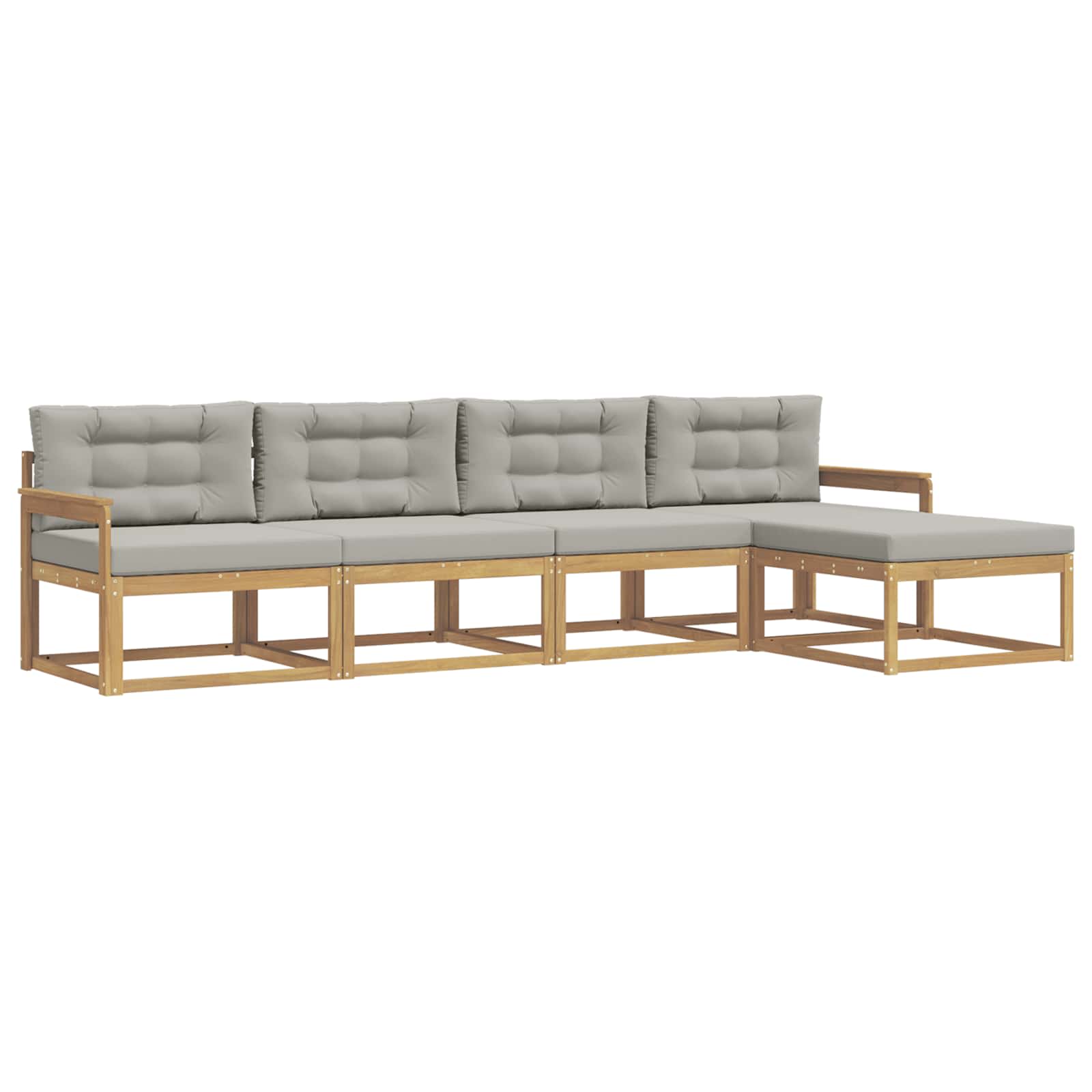 Set vanjskih sofa 4 pcs Bijela i svjetlosiva Poliester