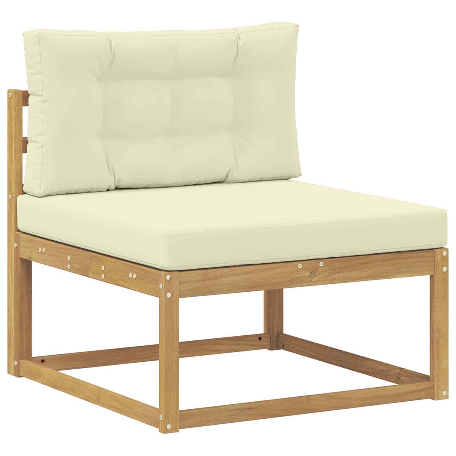 Set vanjskih sofa s jastukom 4 pcs Bijela i krem Poliester