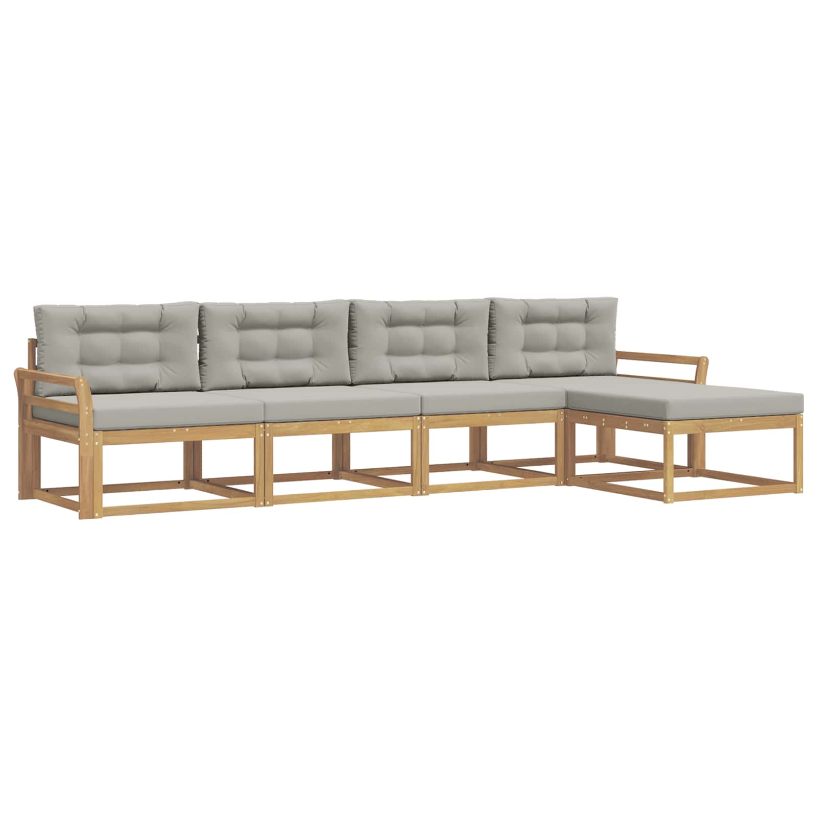 Set vanjskih sofa 4 pcs Bijela i svjetlosiva Poliester