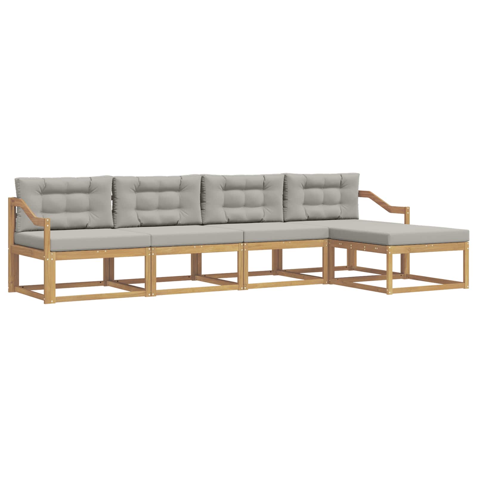 Set vanjskih sofa 4 pcs Bijela i svjetlosiva Poliester