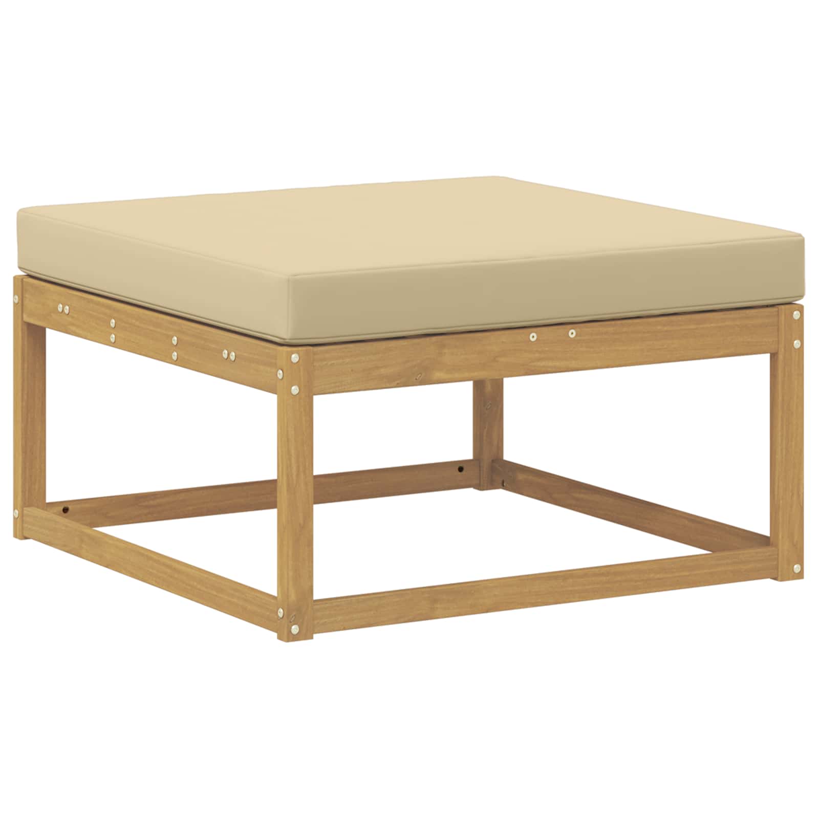 Set vanjskih sofa s jastukom 4 pcs Bijela i bež Poliester