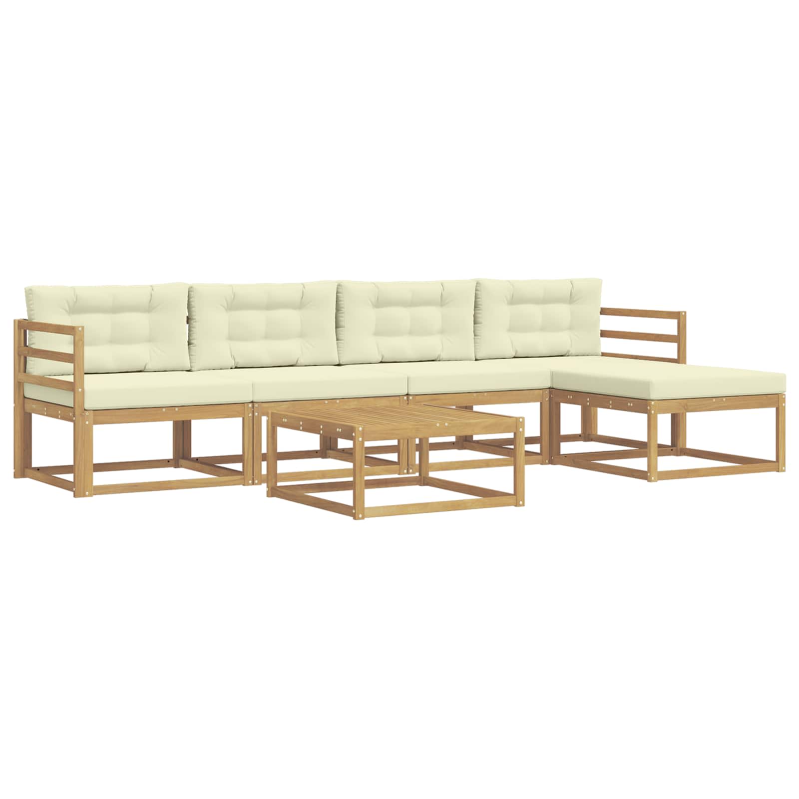 Set vanjskih sofa 6 pcs Bijela i krem 79 x 79 x 37 cm Poliester