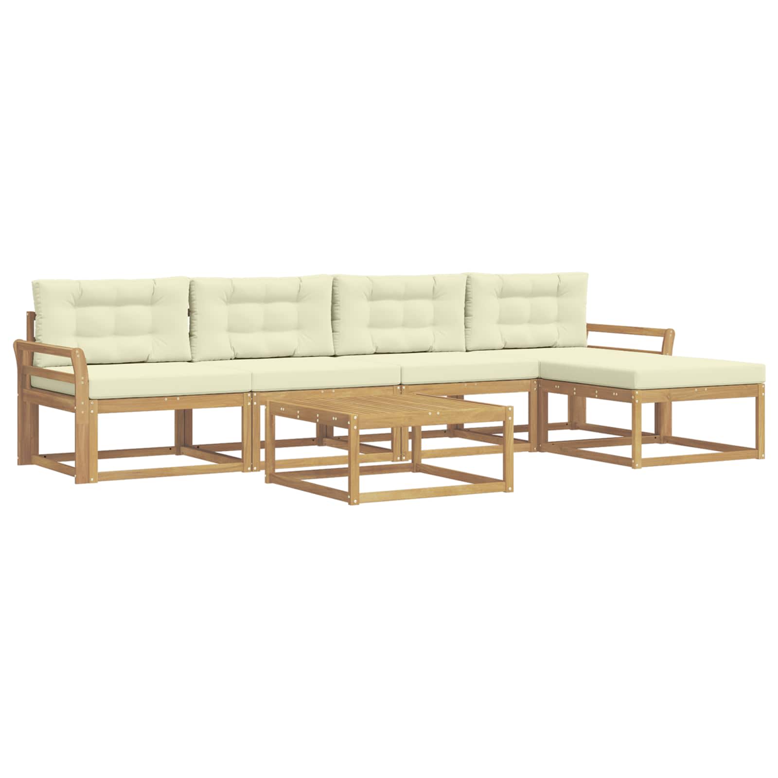 Set vanjskih sofa 6 pcs Bijela i krem 79 x 79 x 37 cm Poliester
