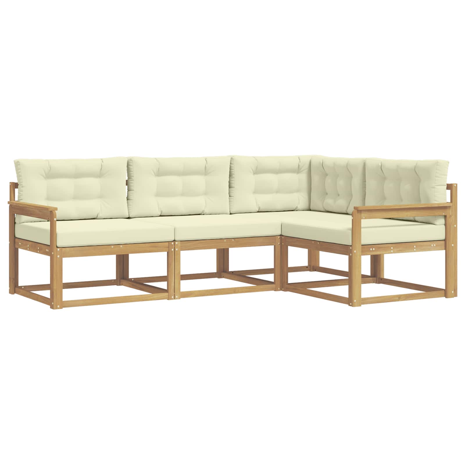 Set vanjskih sofa s jastukom 3 pcs Bijela i krem Poliester
