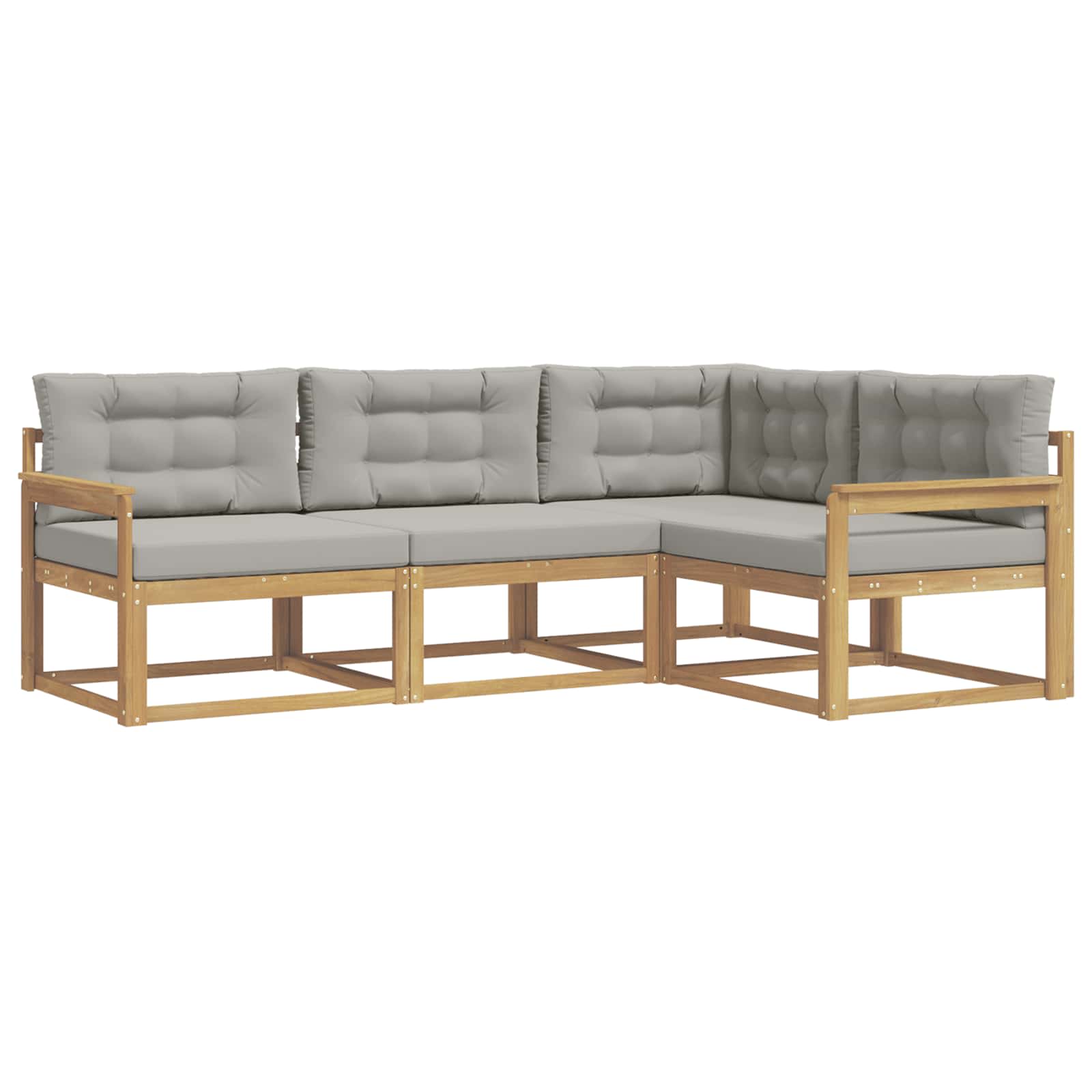 Set vanjskih sofa 3 pcs Bijela i svjetlosiva Poliester