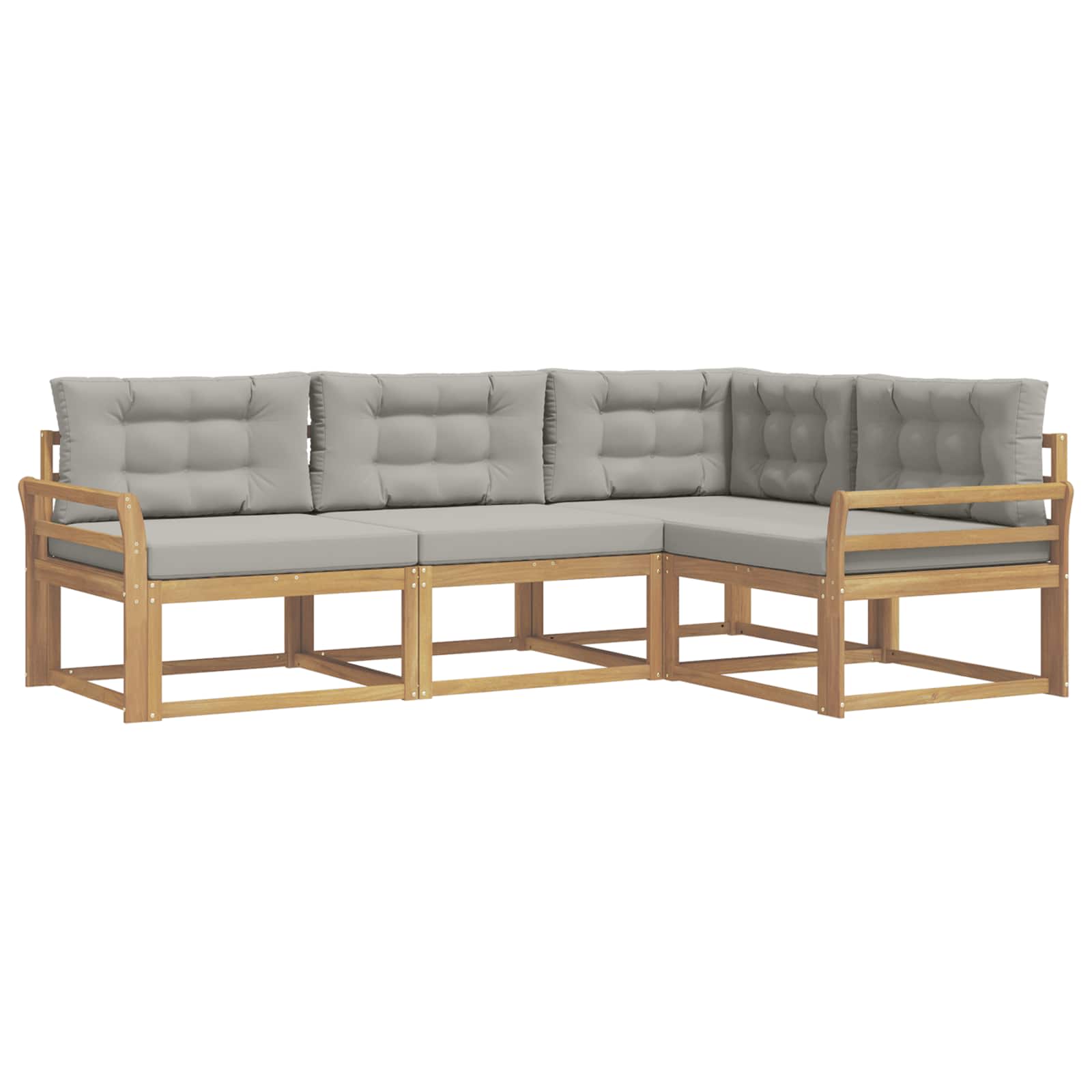 Set vanjskih sofa 3 pcs Bijela i svjetlosiva Poliester