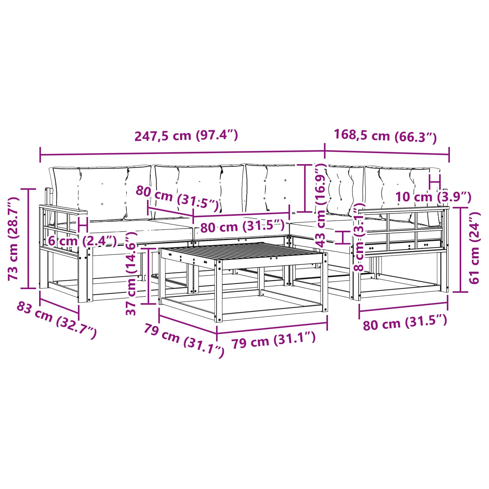 Set vanjskih sofa