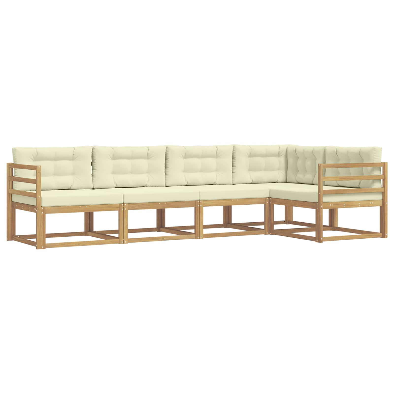 Set vanjskih sofa s jastukom 4 pcs Bijela i krem Poliester