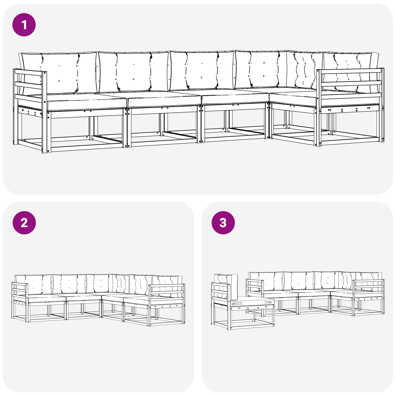 Set vanjskih sofa s jastukom 4 pcs Bijela i antracit Poliester