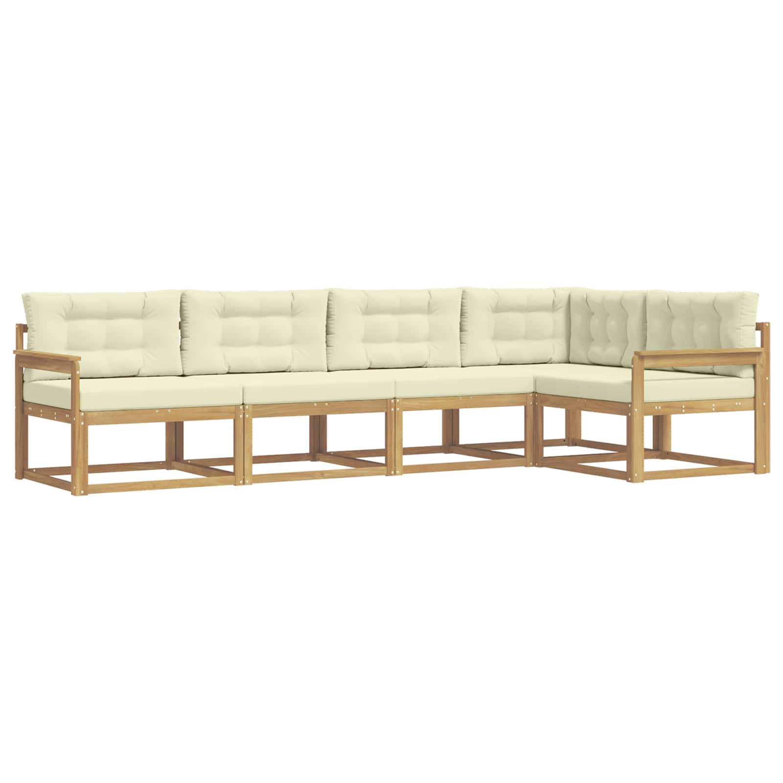 Set vanjskih sofa s jastukom 4 pcs Bijela i krem Poliester