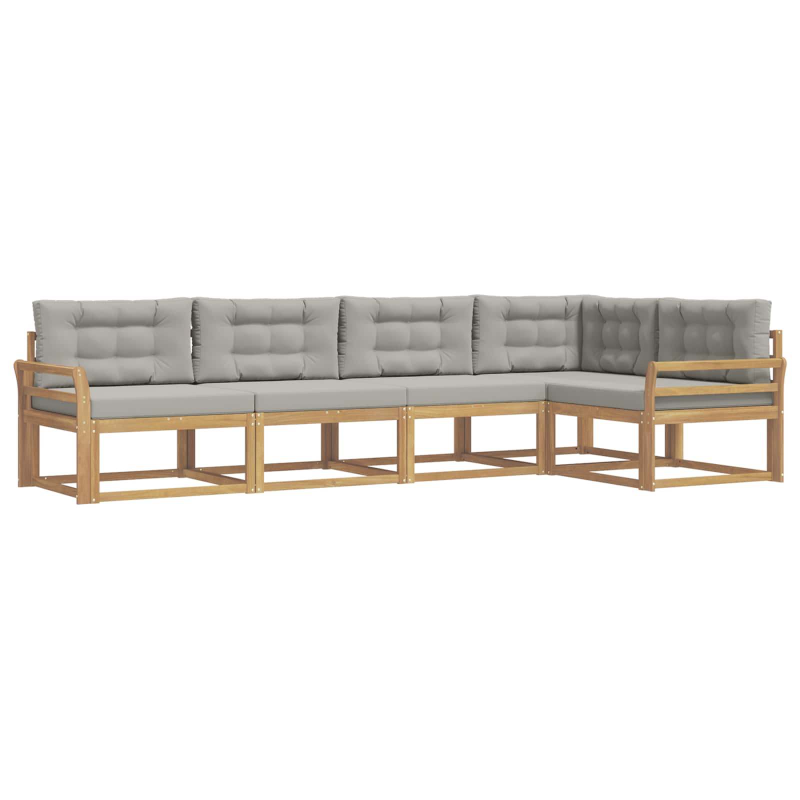 Set vanjskih sofa 4 pcs Bijela i svjetlosiva Poliester