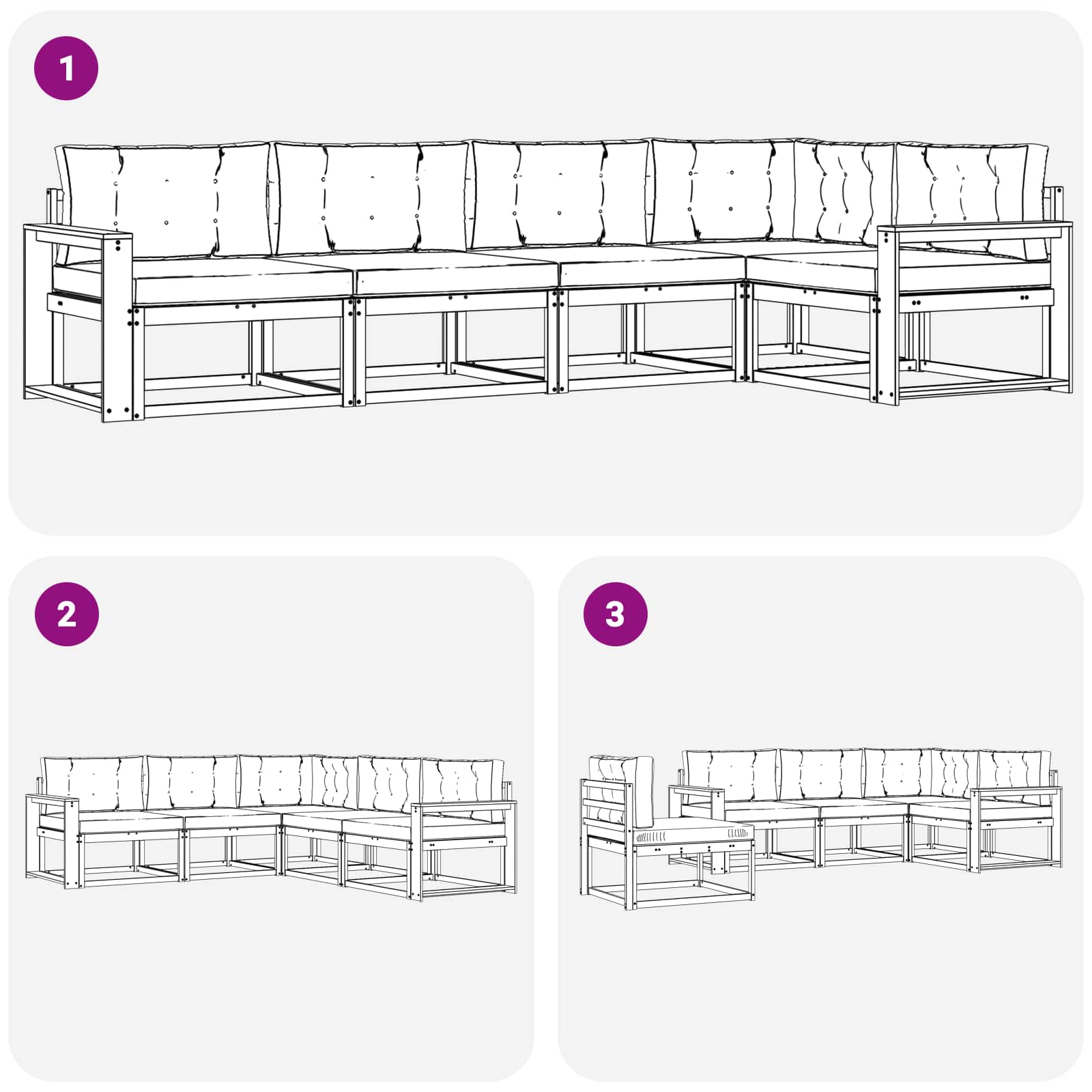 Set vanjskih sofa s jastukom 4 pcs Bijela i krem Poliester