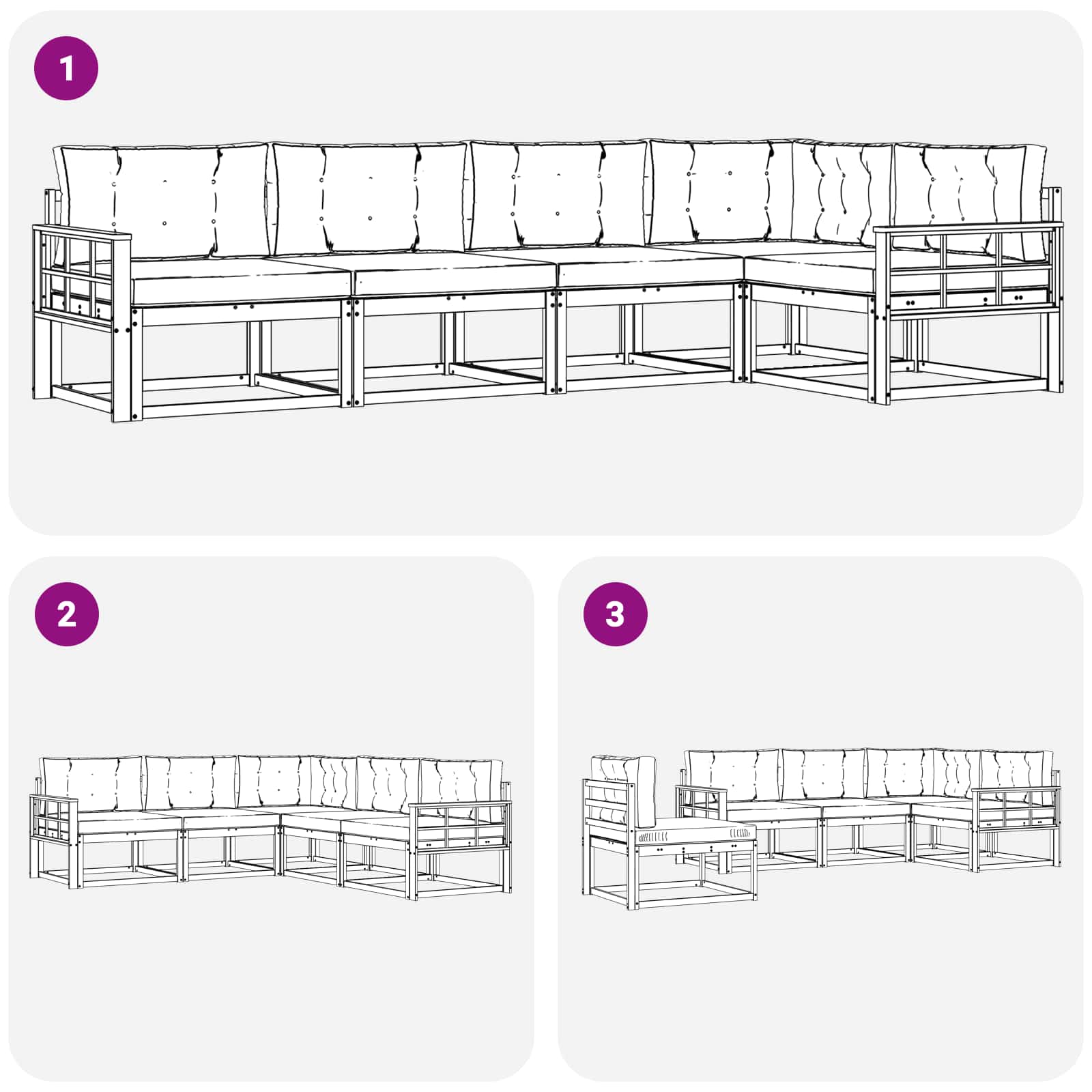 Set vanjskih sofa s jastukom 4 pcs Bijela i krem Poliester