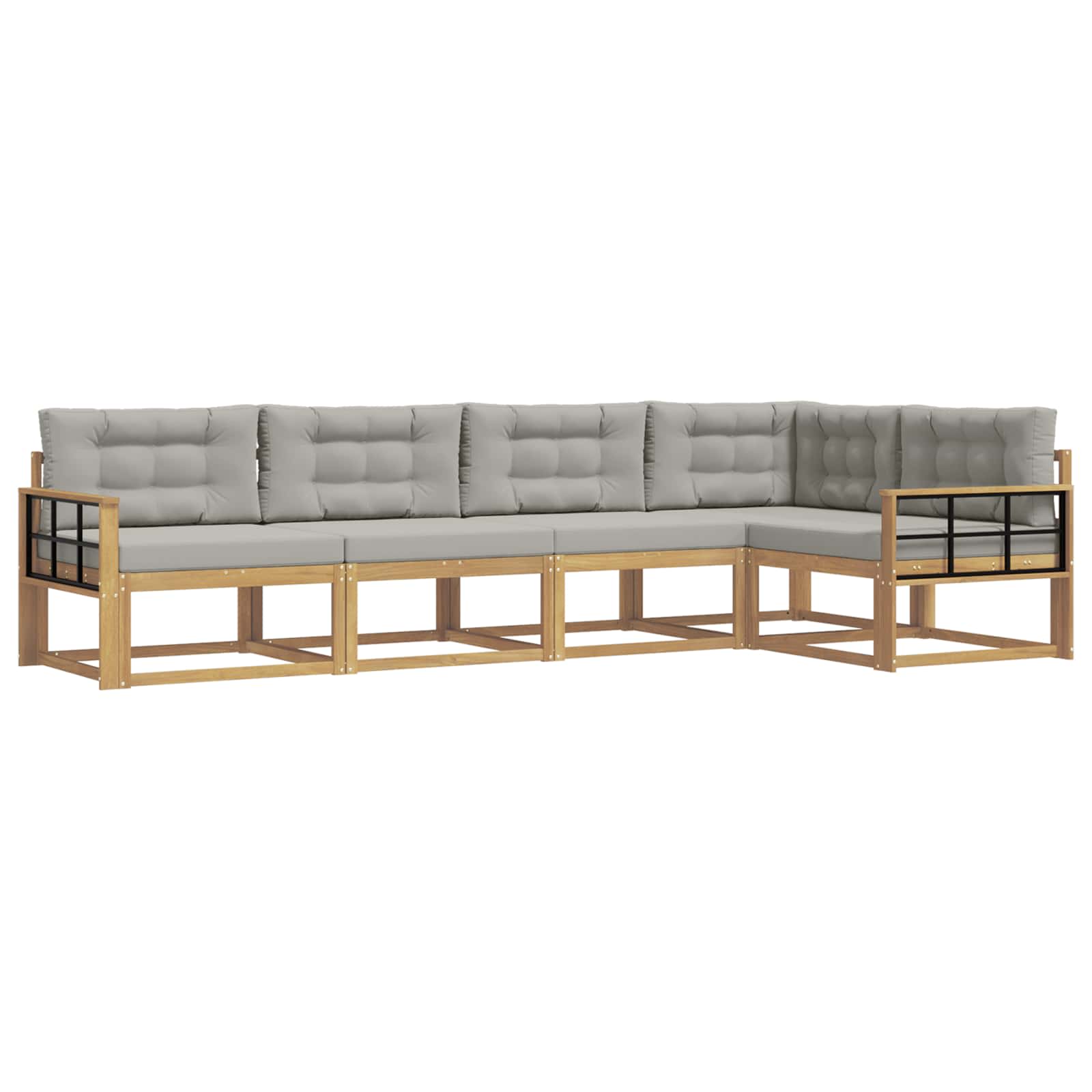 Set vanjskih sofa 4 pcs Bijela i svjetlosiva Poliester